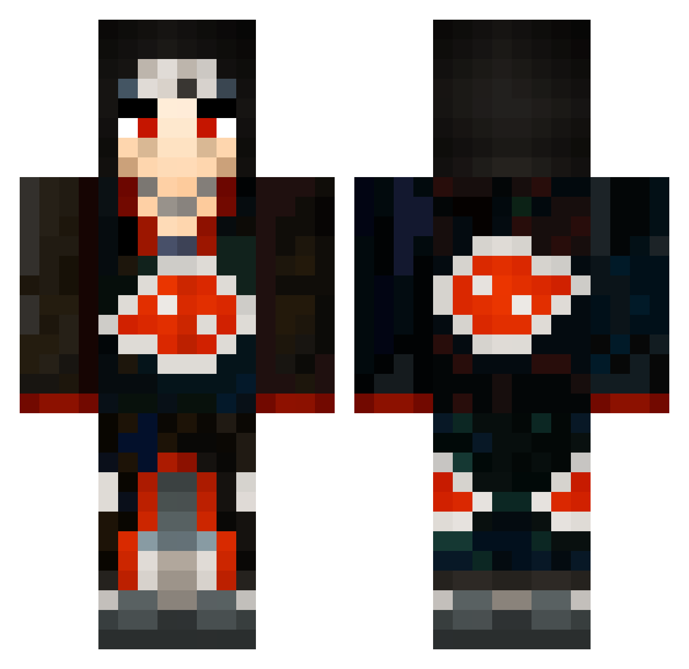 TaLLib Minecraft skin, front and back view