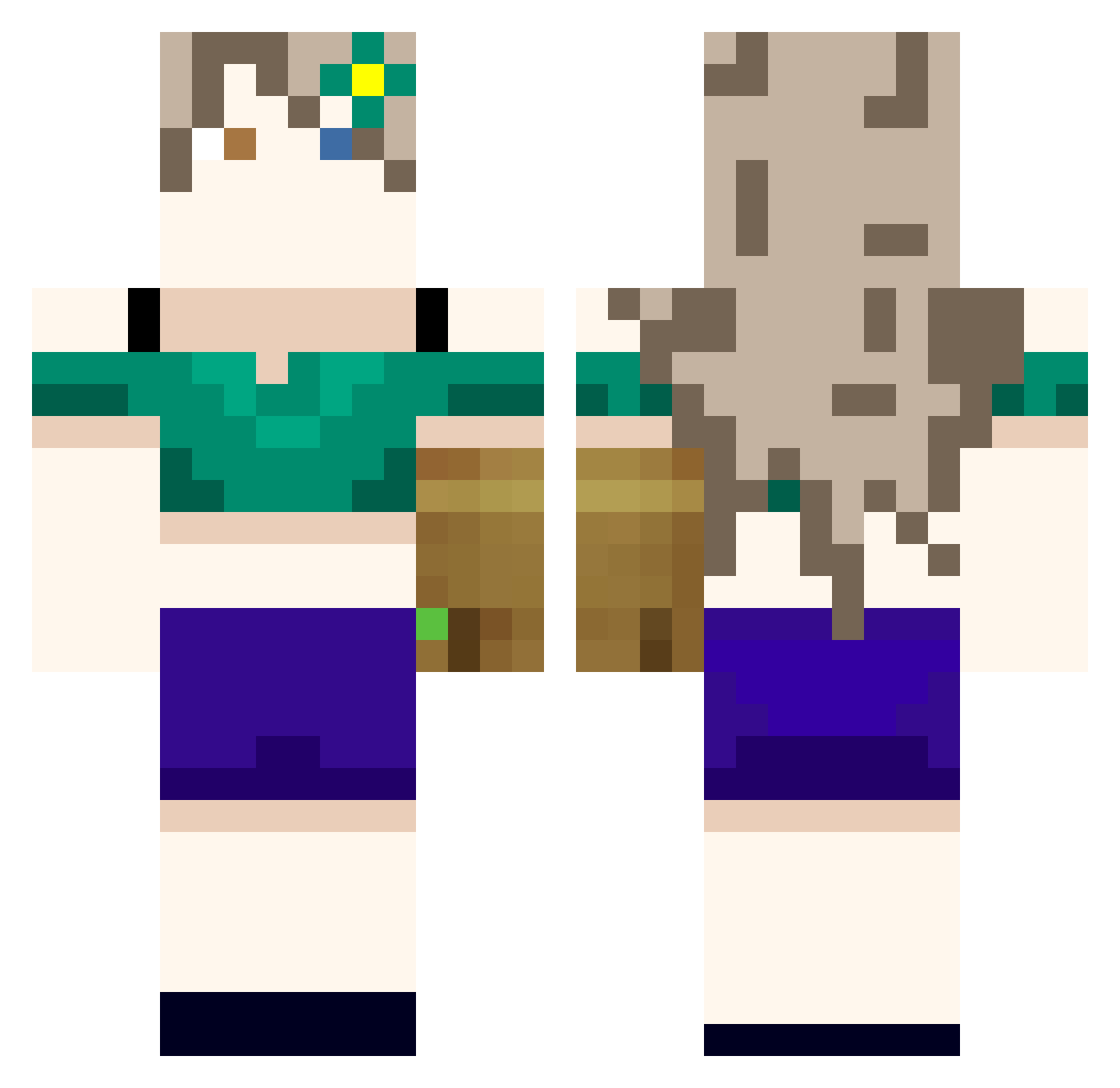 Chebeh Minecraft skin, front and back view