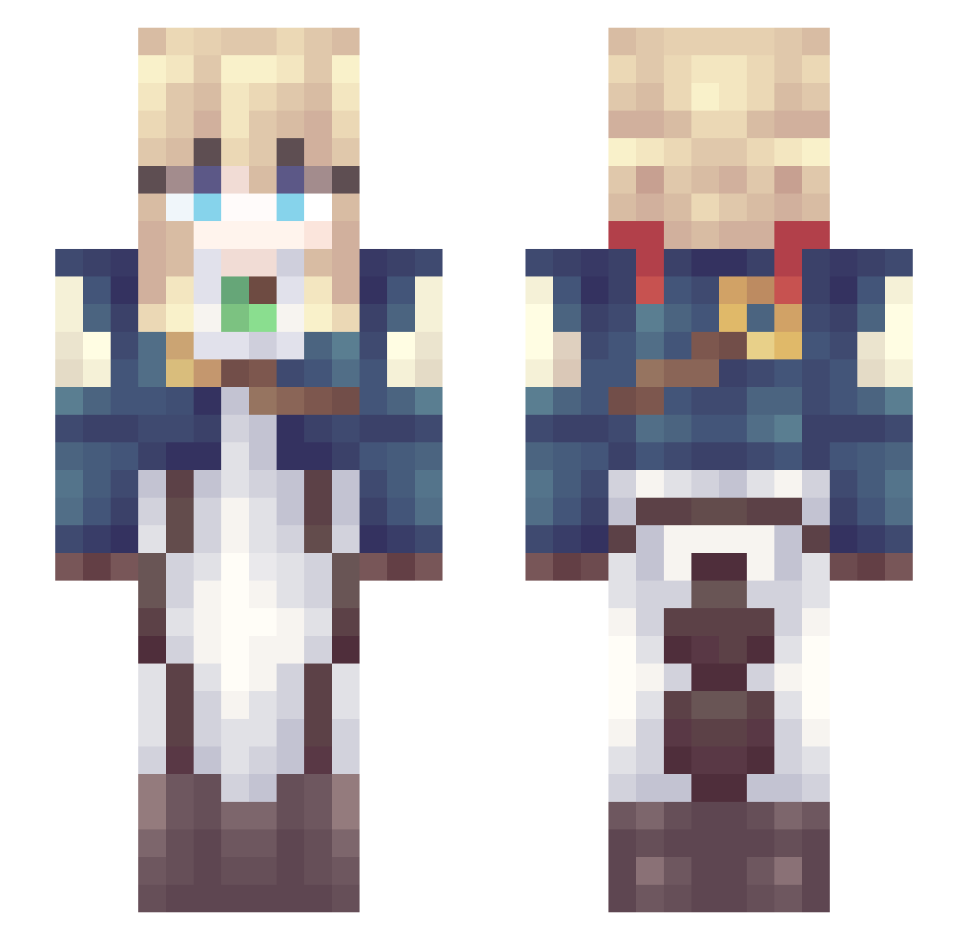 mizurielse Minecraft skin, front and back view