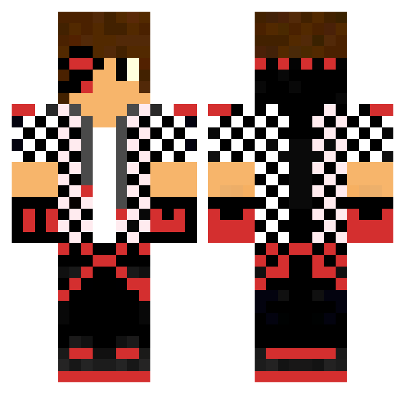 Thriver Minecraft skin, front and back view
