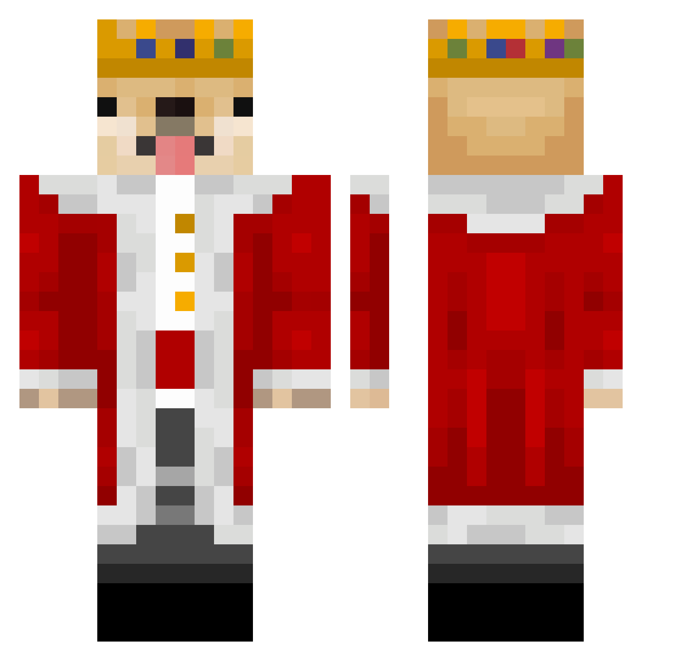 Supersonic1 Minecraft skin, front and back view