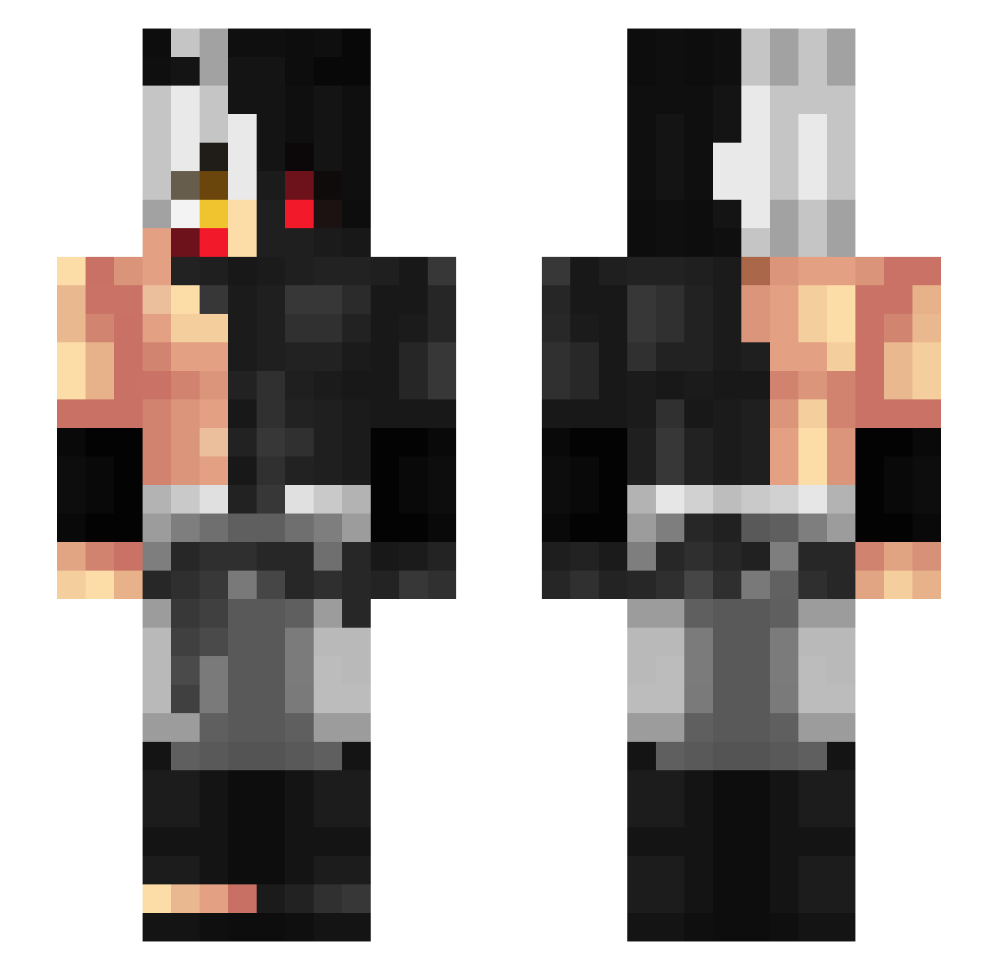 Maxyflow Minecraft skin, front and back view