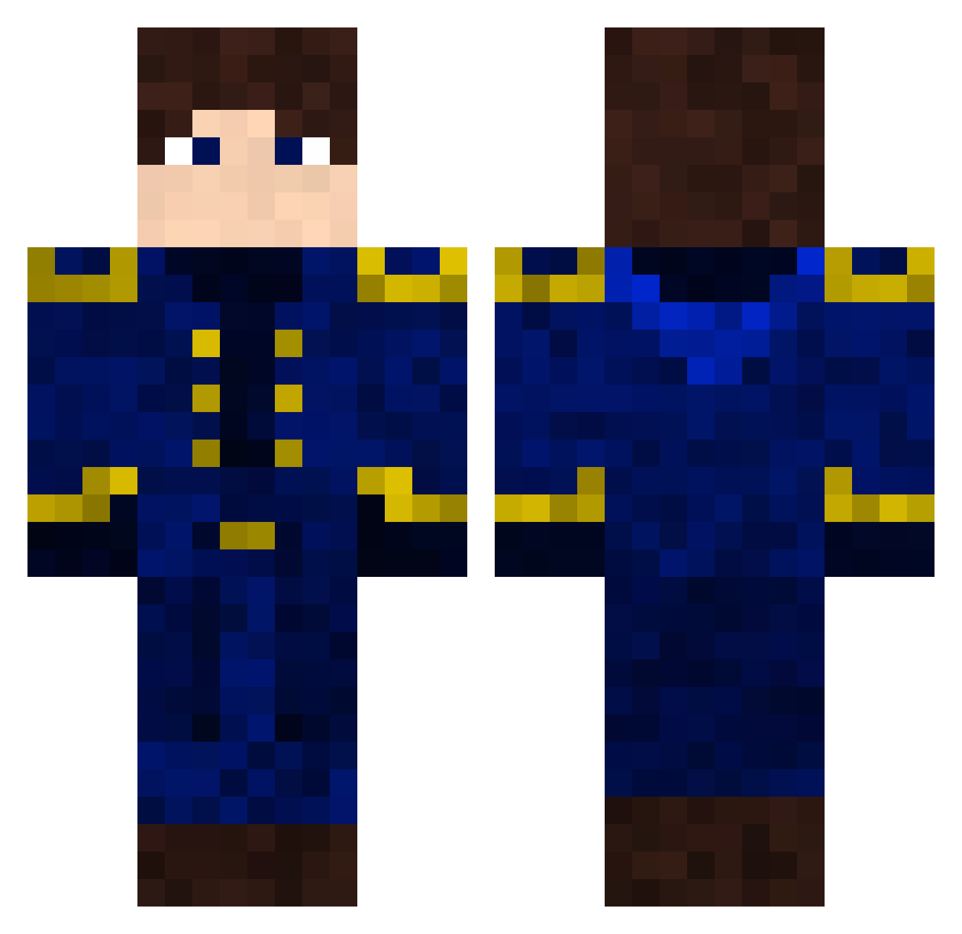 Plague1717 Minecraft skin, front and back view