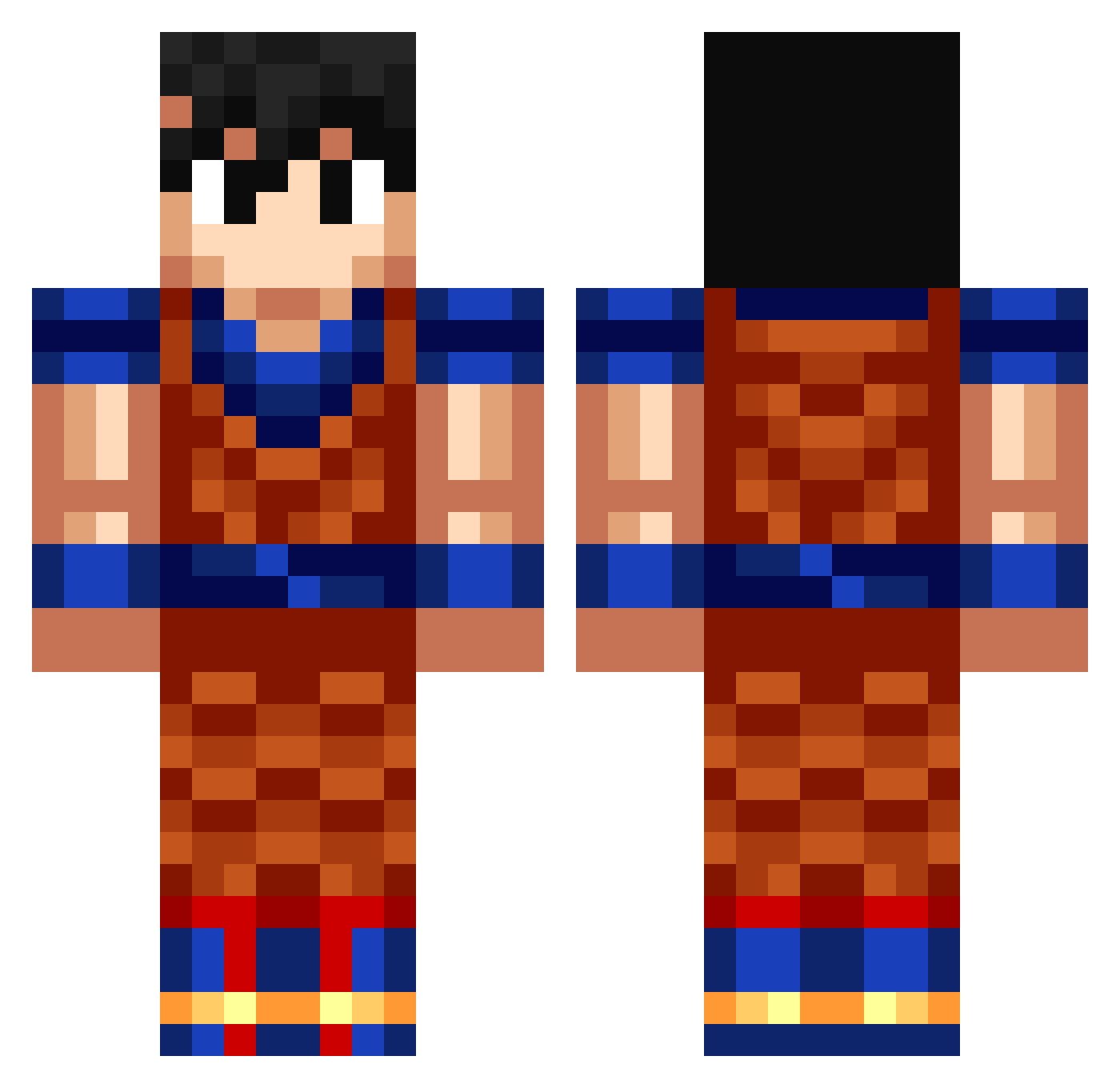 aggsongoku123 Minecraft skin, front and back view