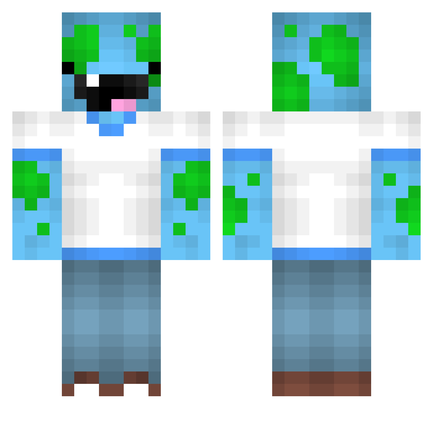 wilson927 Minecraft skin, front and back view