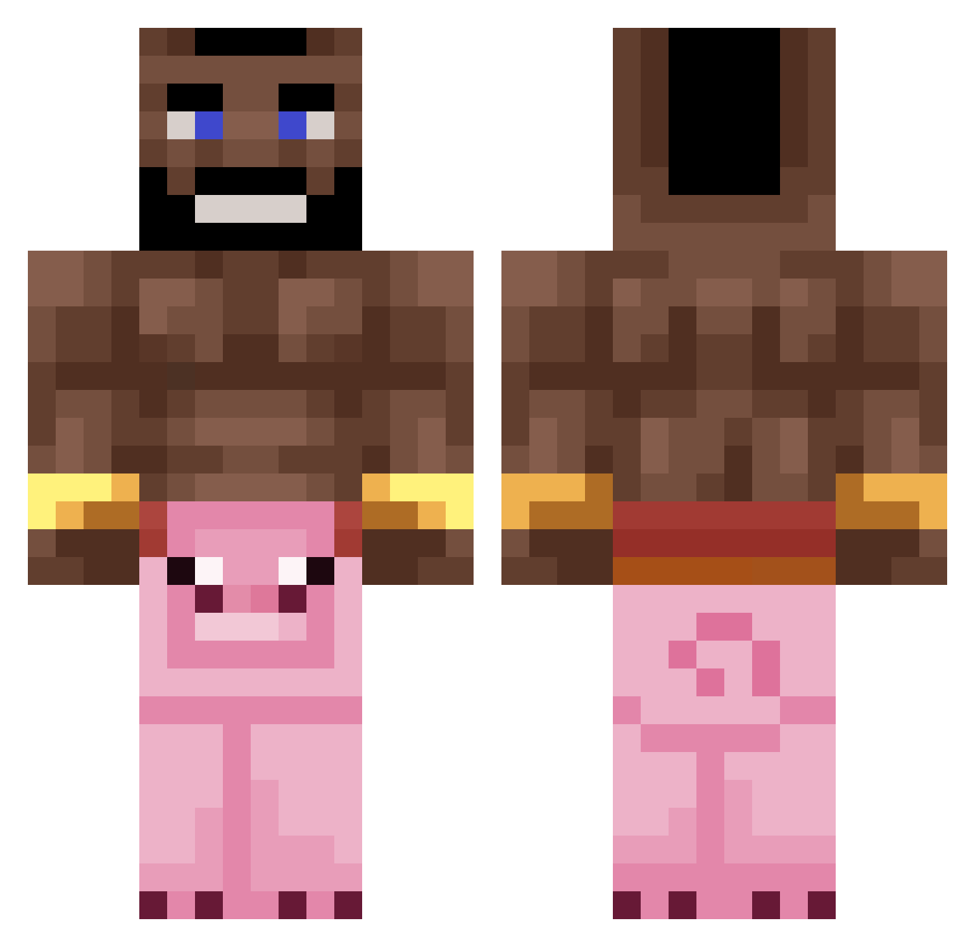 Maisrow Minecraft skin, front and back view