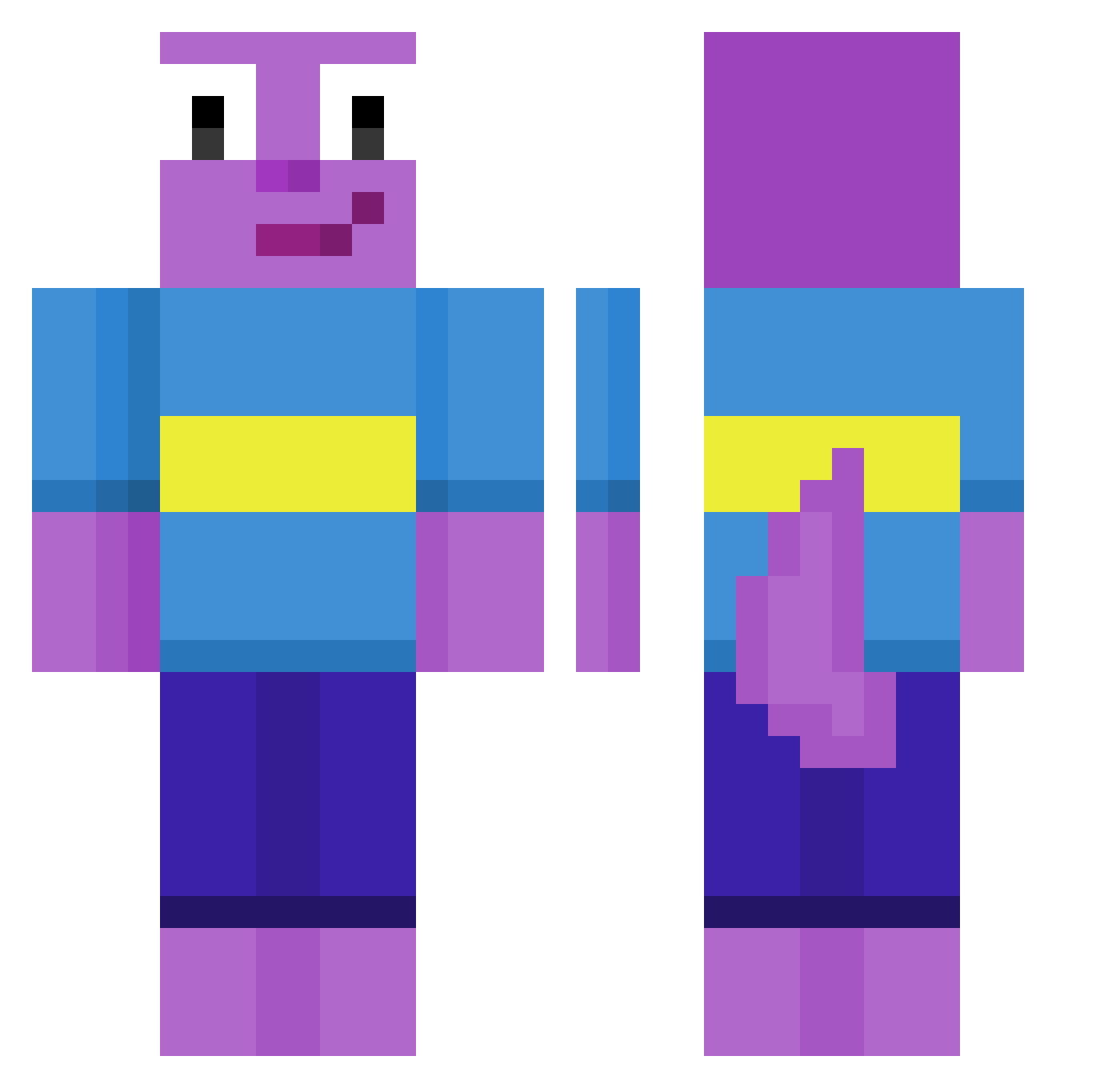 ITALIANO12 Minecraft skin, front and back view