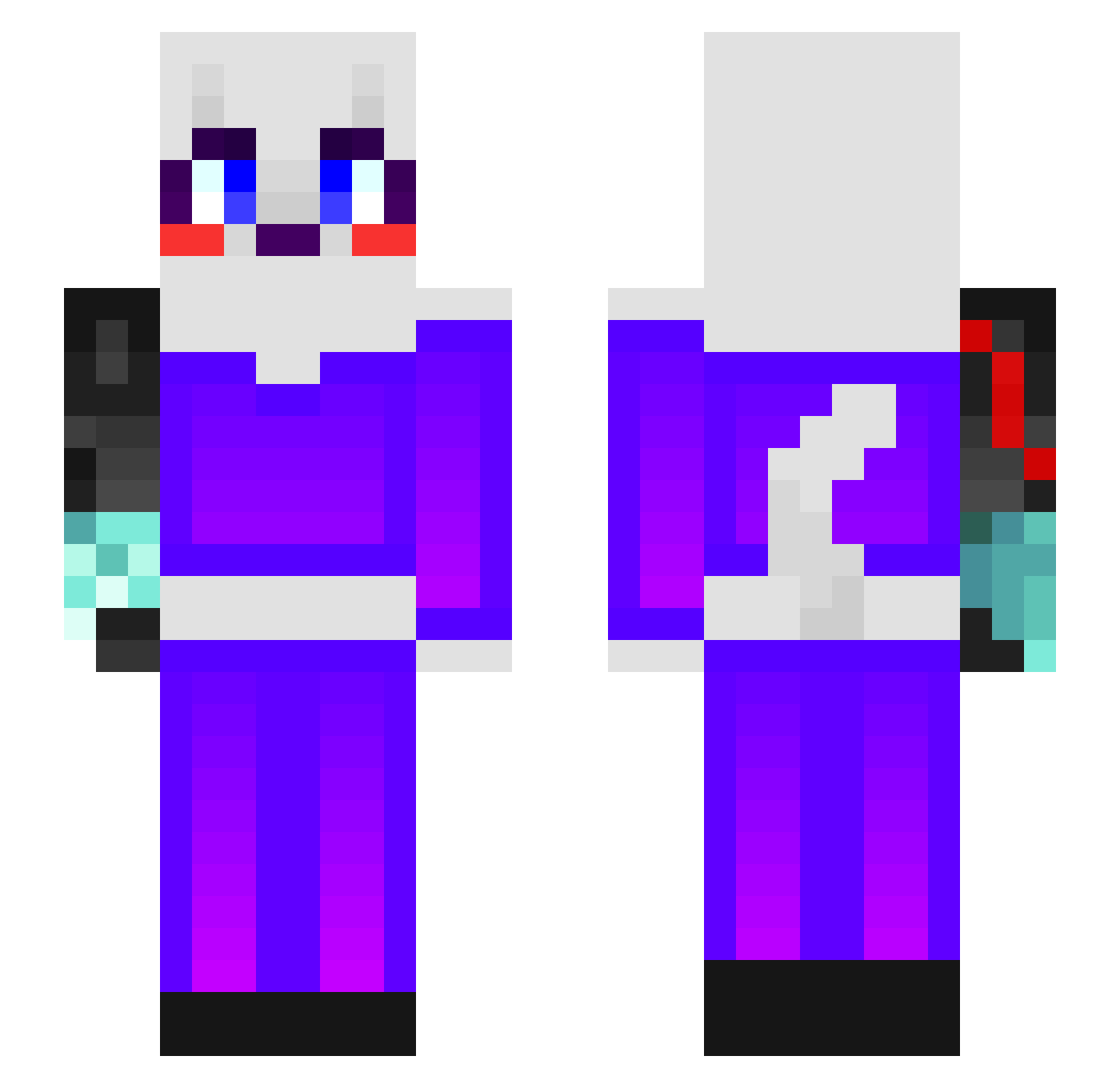 LunagonLtd Minecraft skin, front and back view