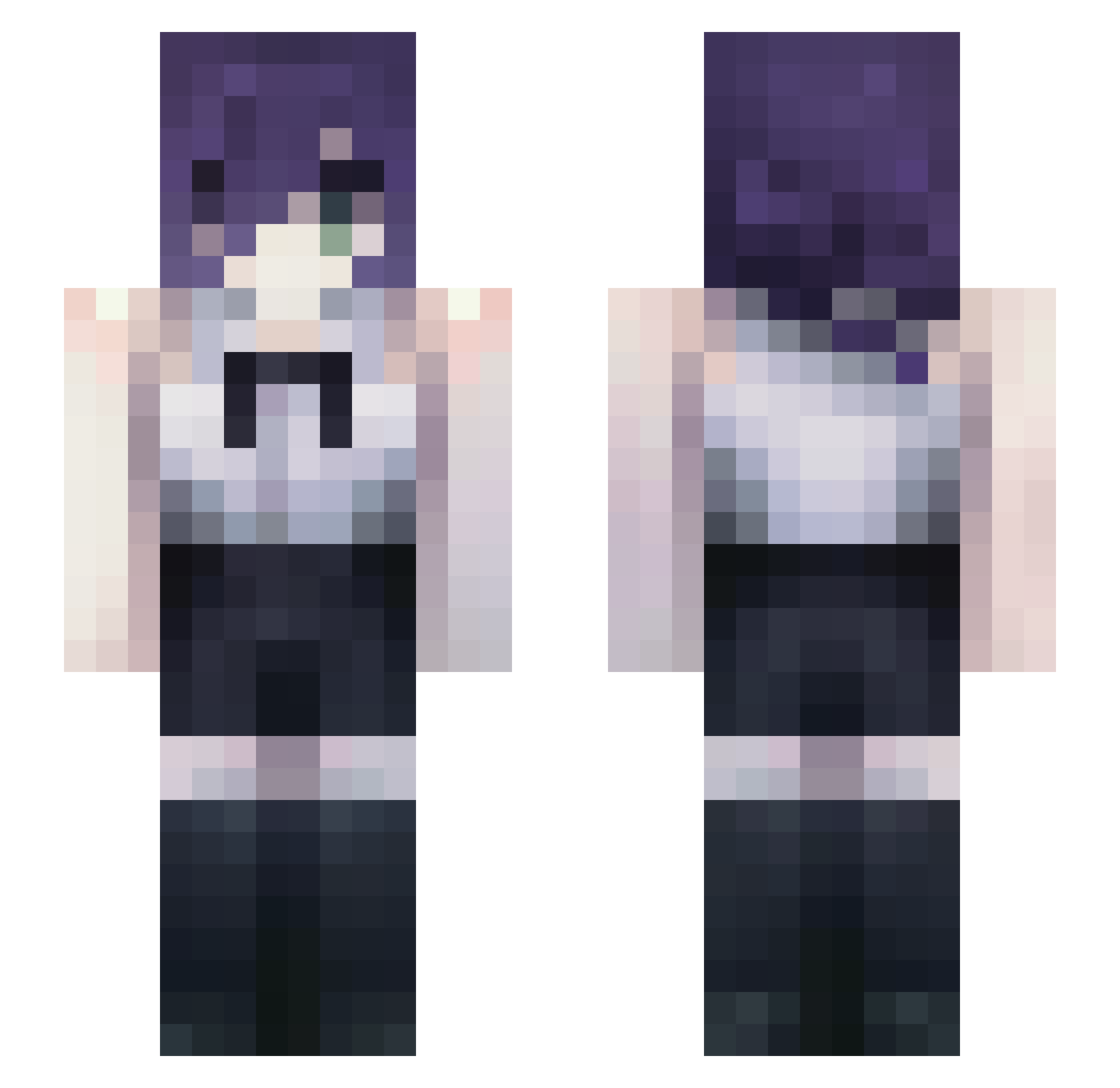 1atios Minecraft skin, front and back view