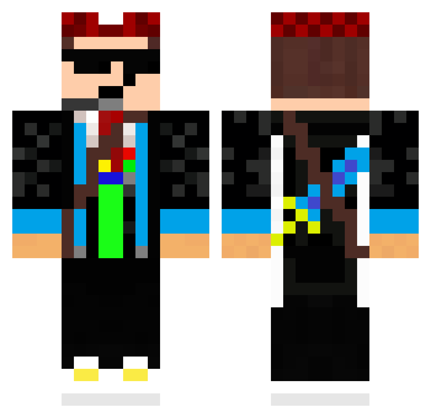 OracleJDK Minecraft skin, front and back view