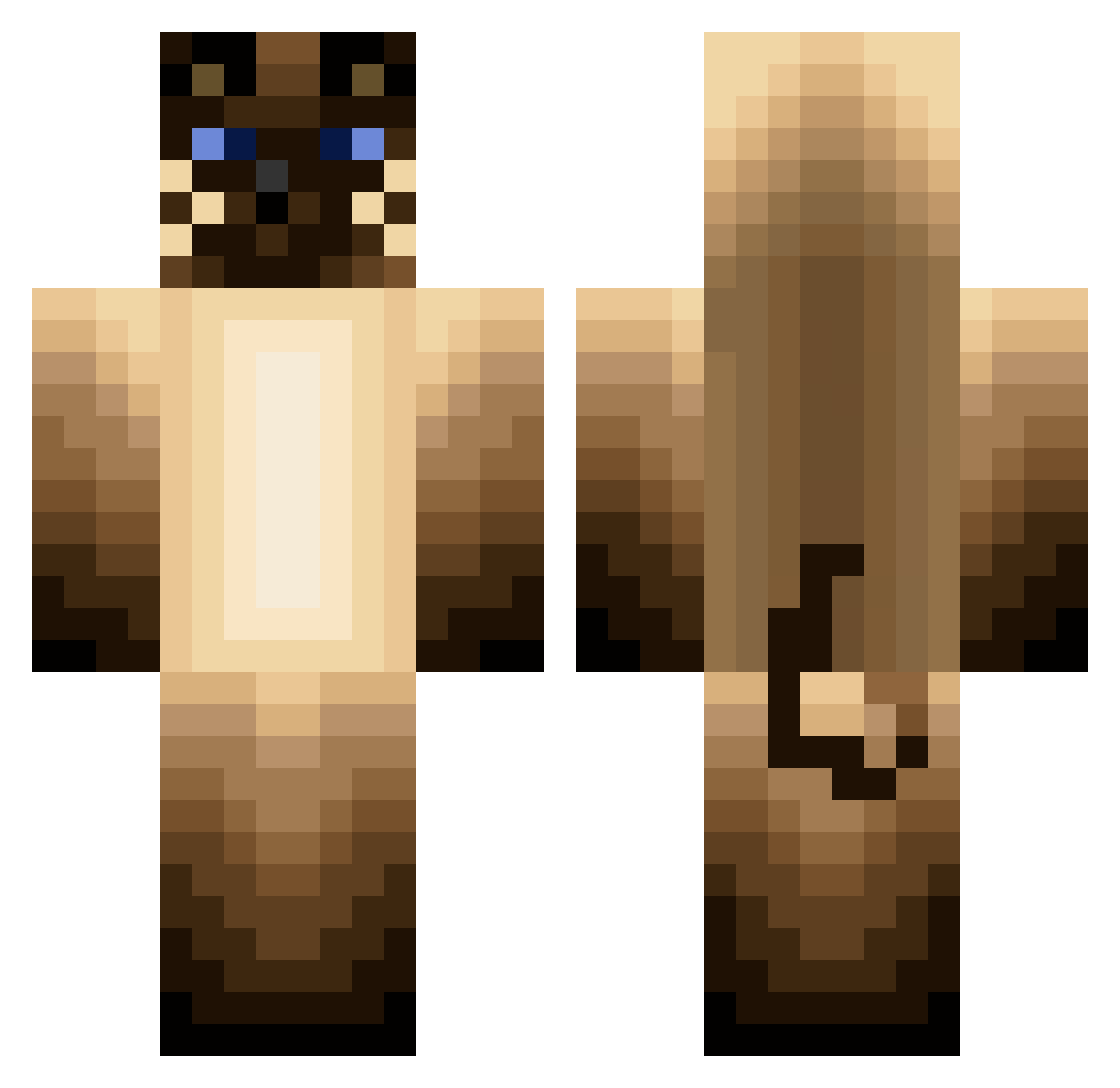 ChatonMechant Minecraft skin, front and back view