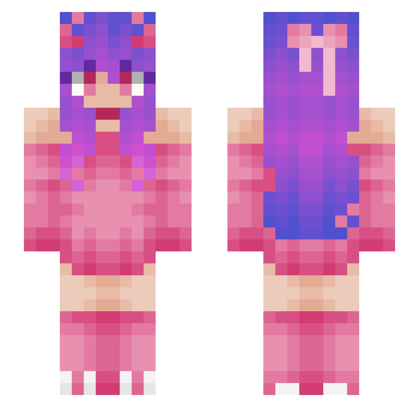 Ally Minecraft skin, front and back view