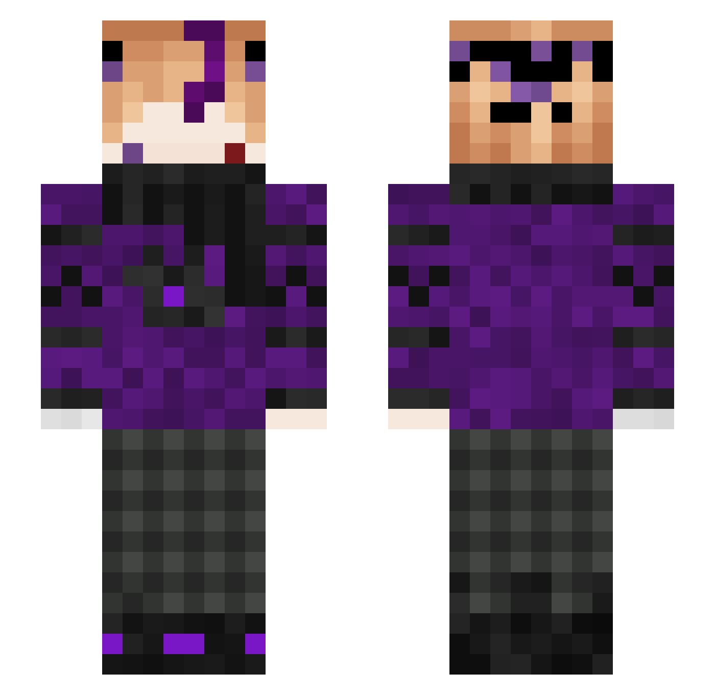 Snoify Minecraft skin, front and back view