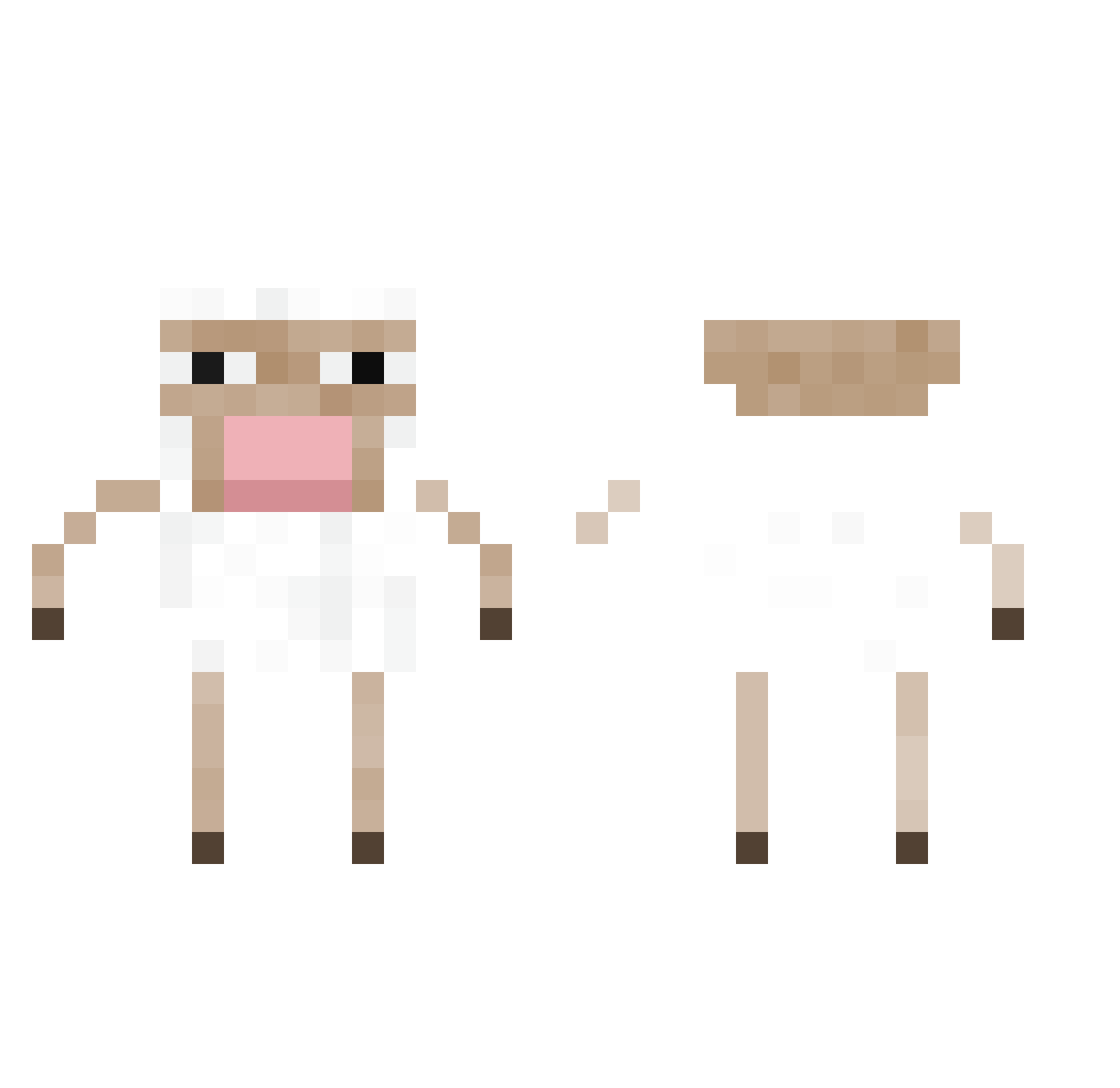 BBAKNU Minecraft skin, front and back view