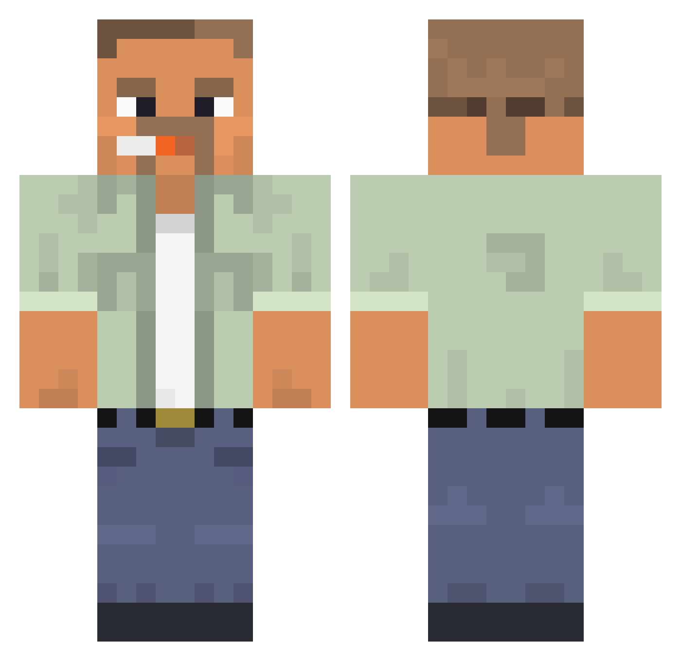 Dinic4 Minecraft skin, front and back view