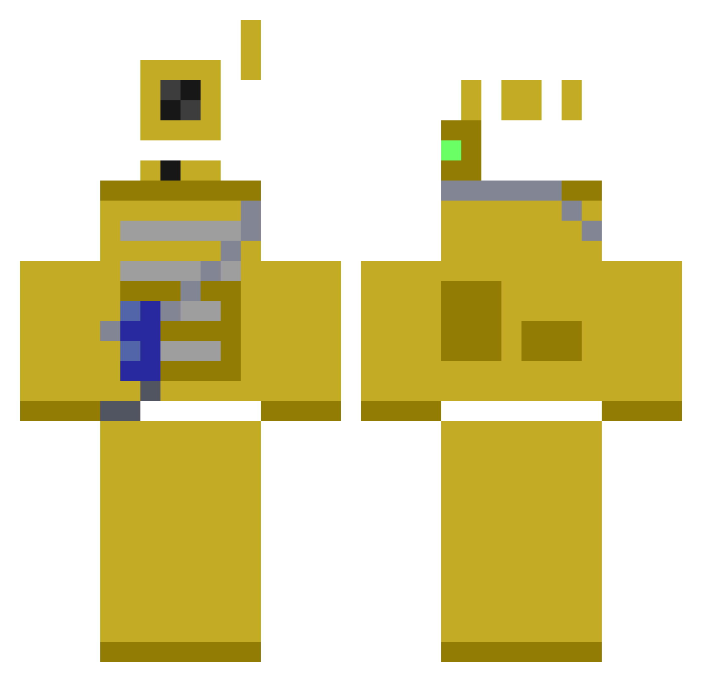 Superbop_666 Minecraft skin, front and back view