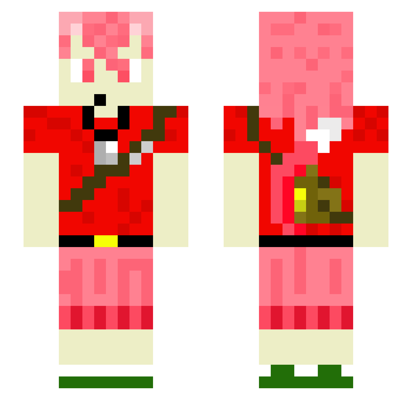 ZenKoruGaming Minecraft skin, front and back view