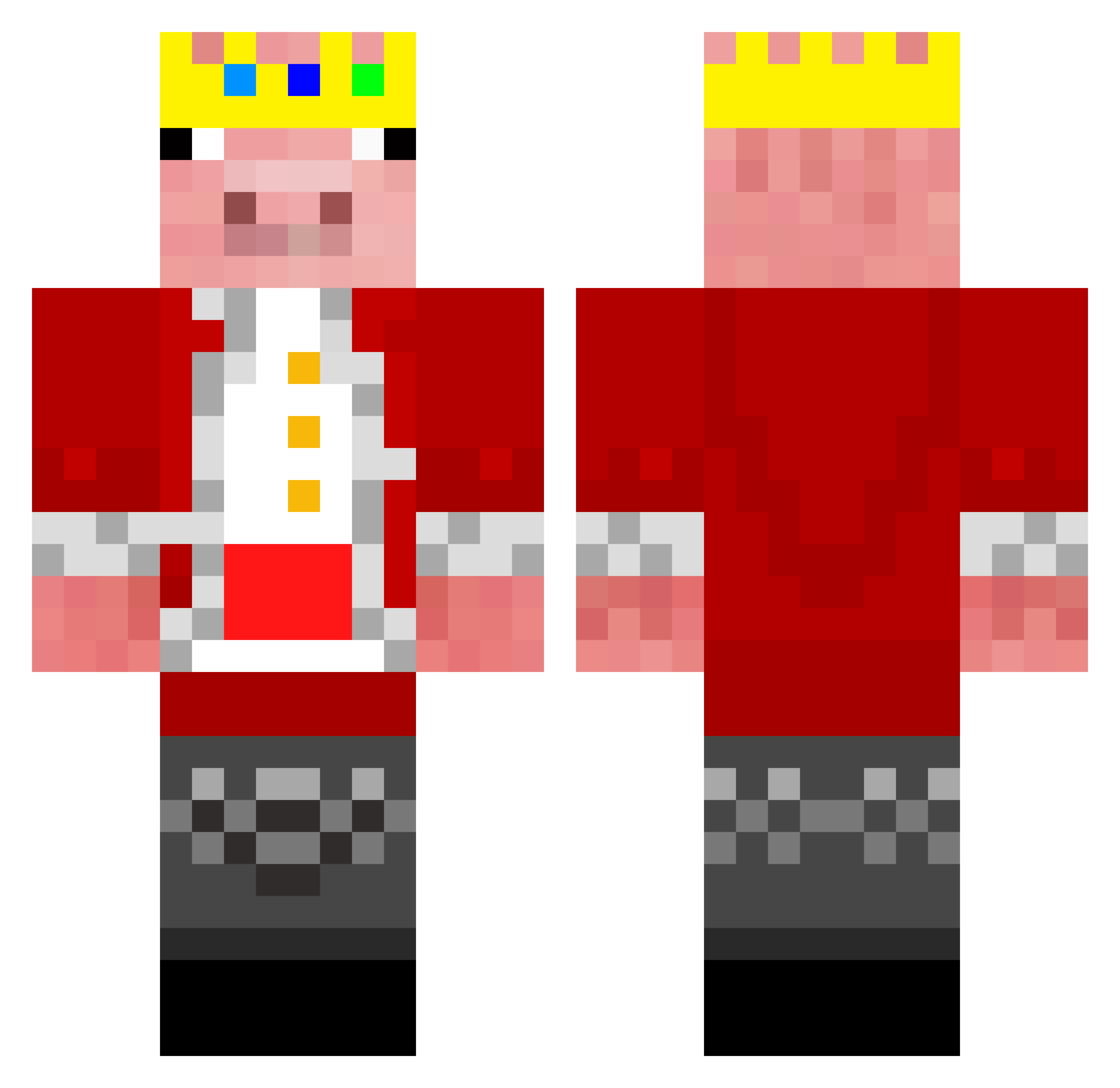 Seth20096 Minecraft skin, front and back view