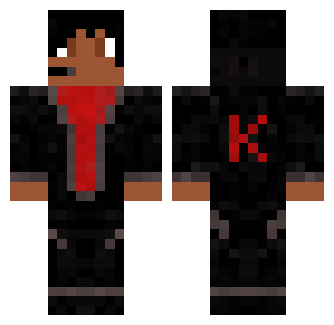 Kexon Minecraft skin, front and back view