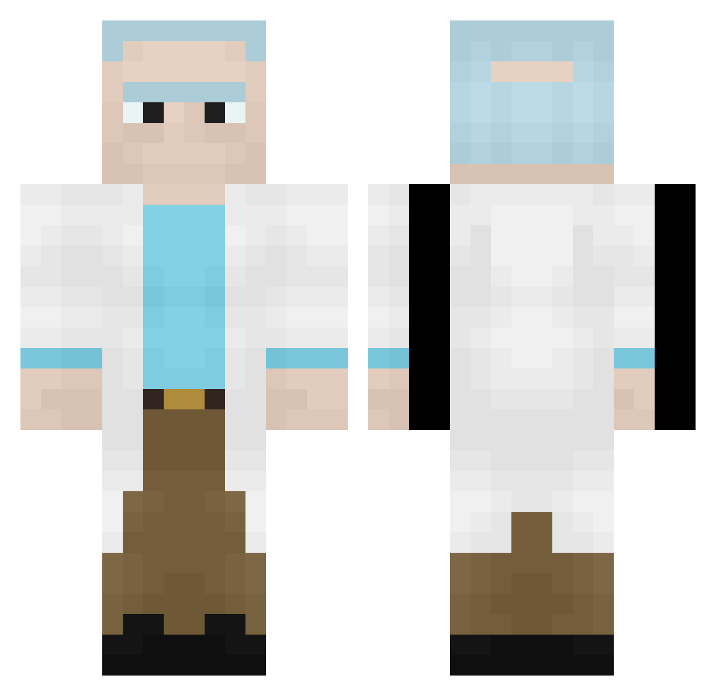 adrixn887 Minecraft skin, front and back view