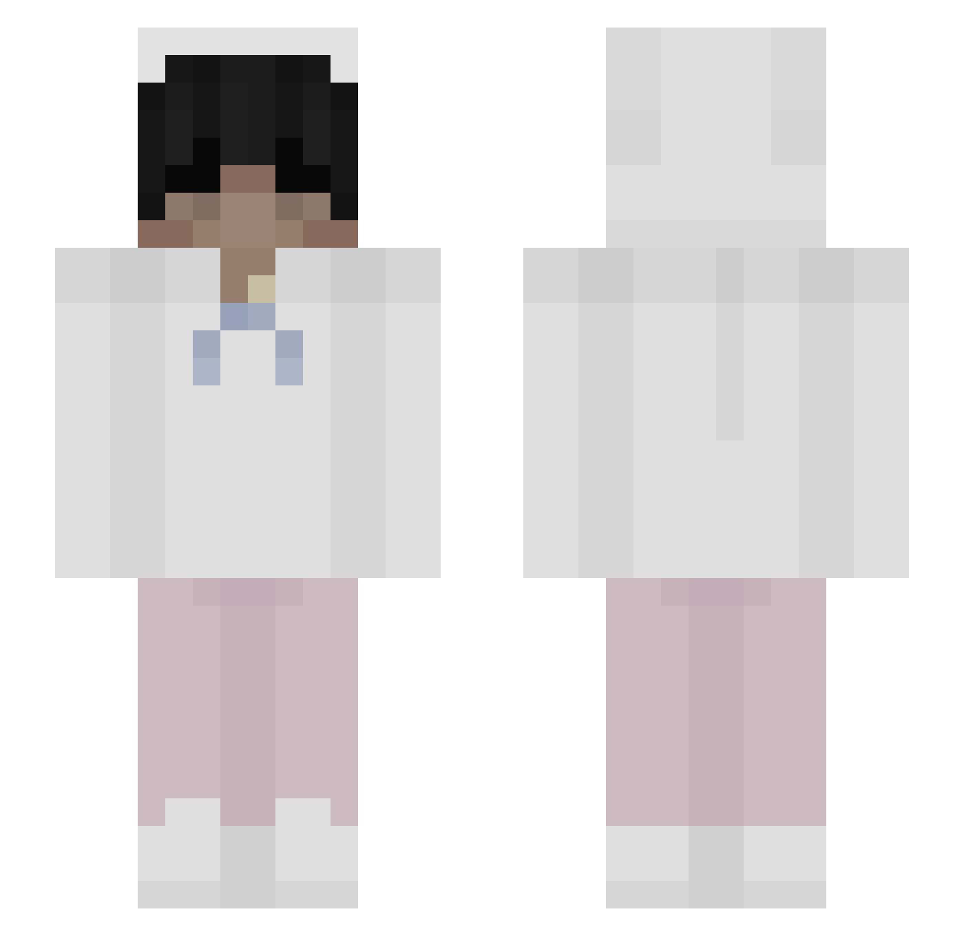 Slowness Minecraft skin, front and back view