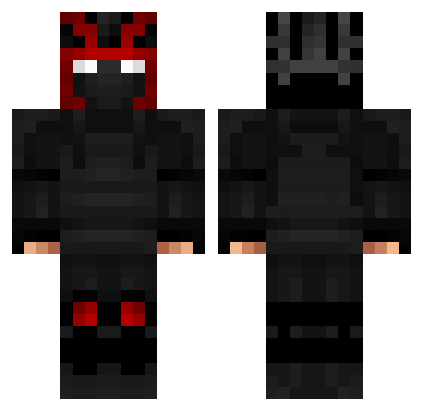 SirPubGMobile Minecraft skin, front and back view