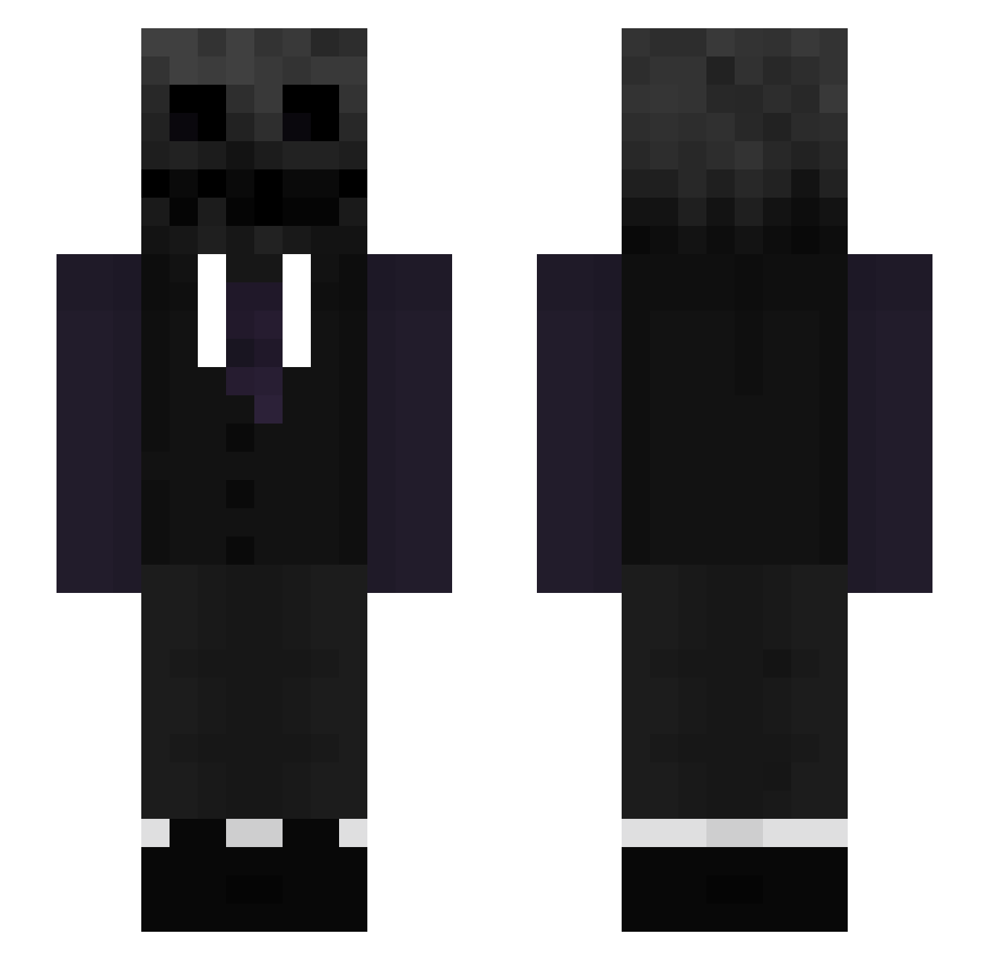 y0nn1x Minecraft skin, front and back view