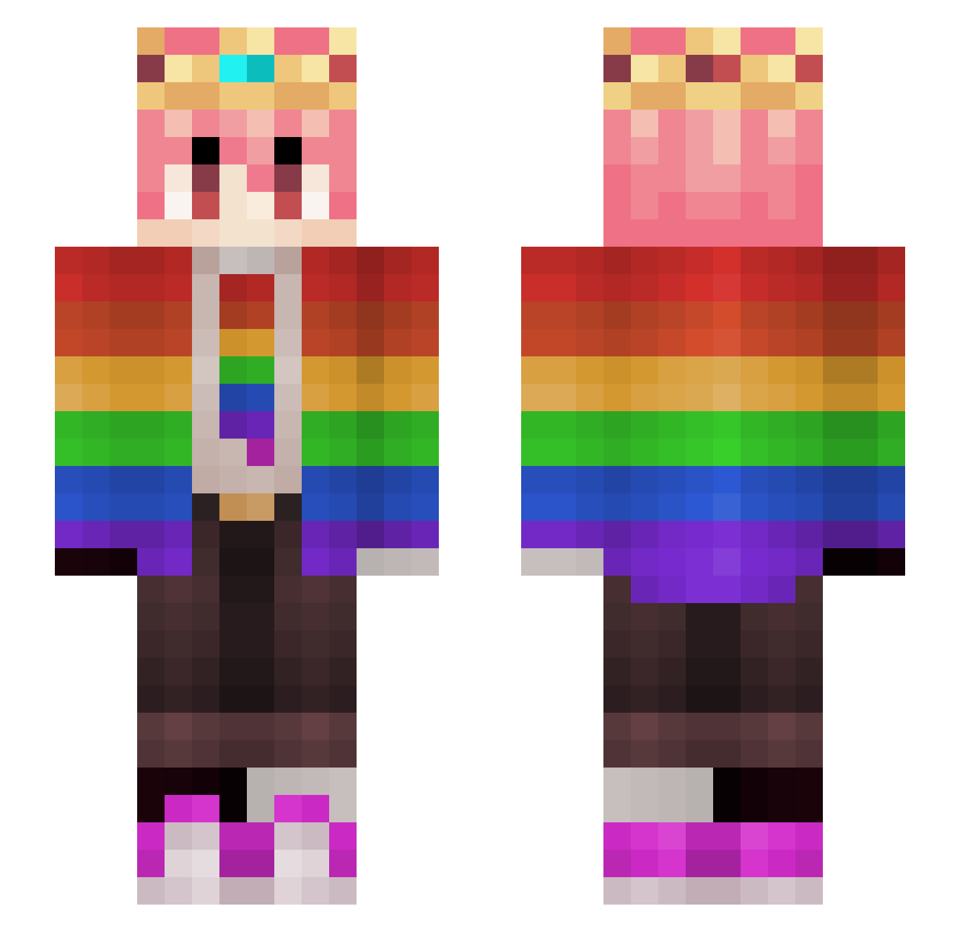 TheCozmicGamer Minecraft skin, front and back view
