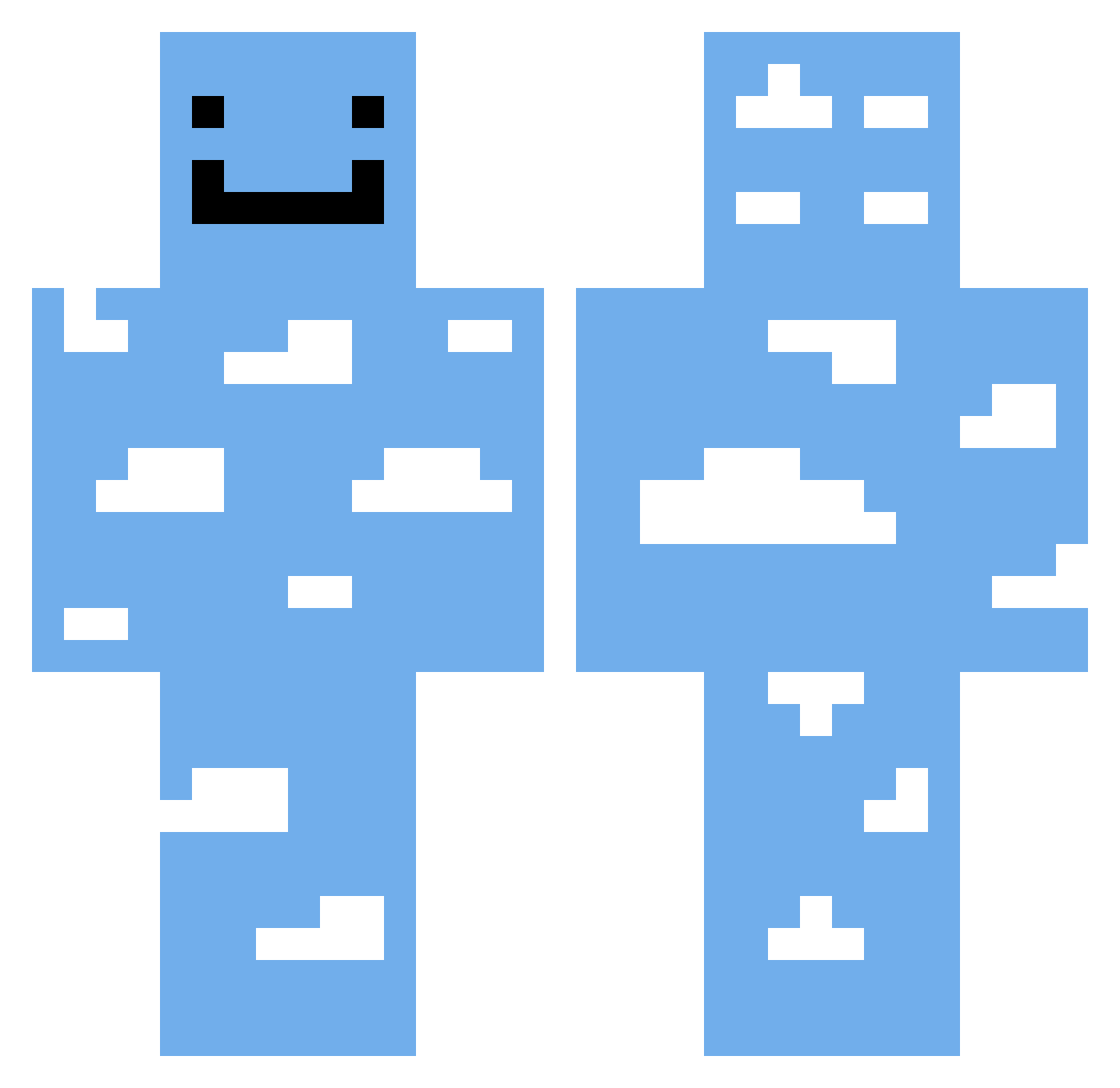 Turbo7665 Minecraft skin, front and back view