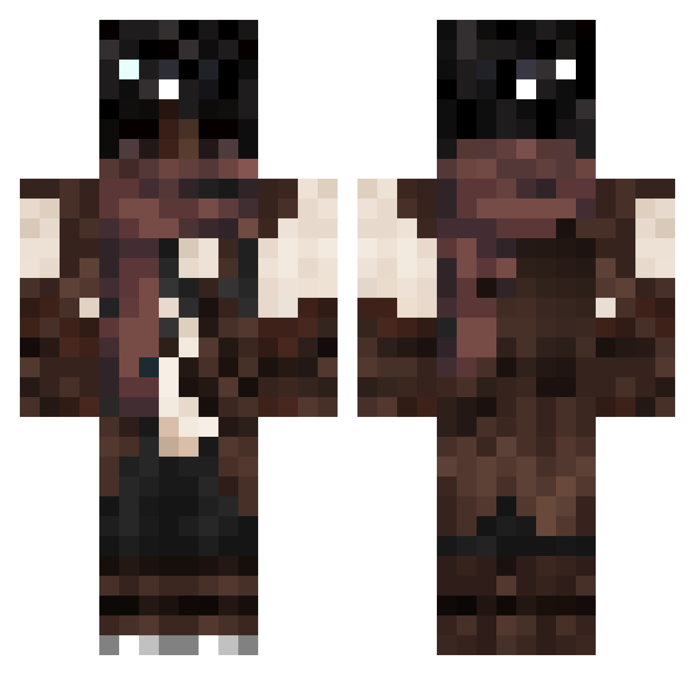 ThatAction_ Minecraft skin, front and back view