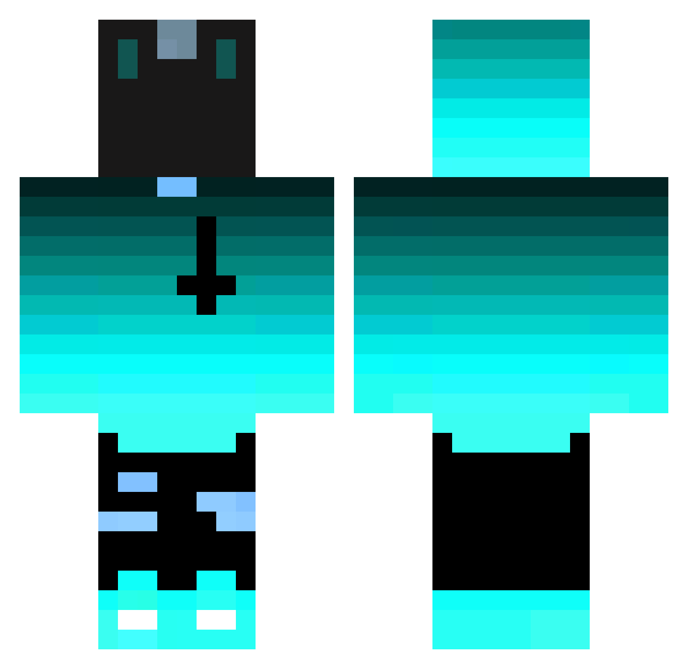VisedPrince4098 Minecraft skin, front and back view