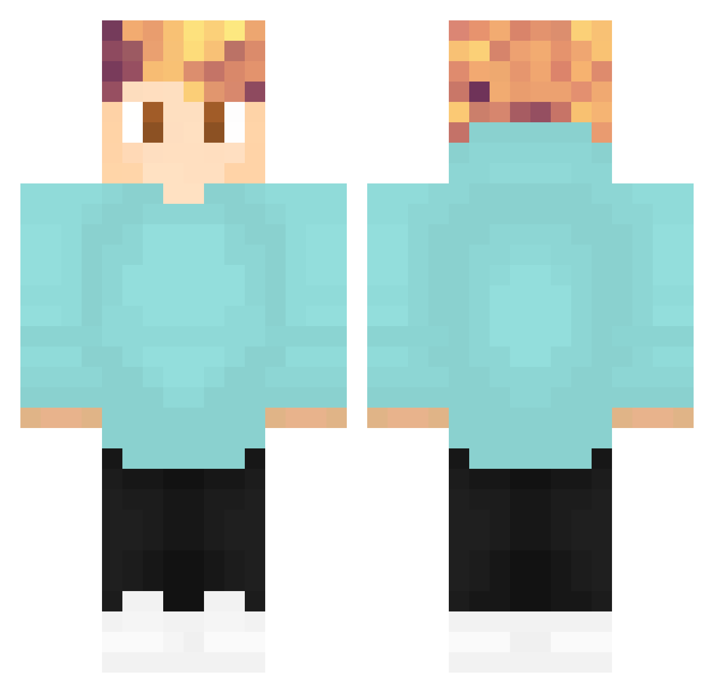 TheDators Minecraft skin, front and back view