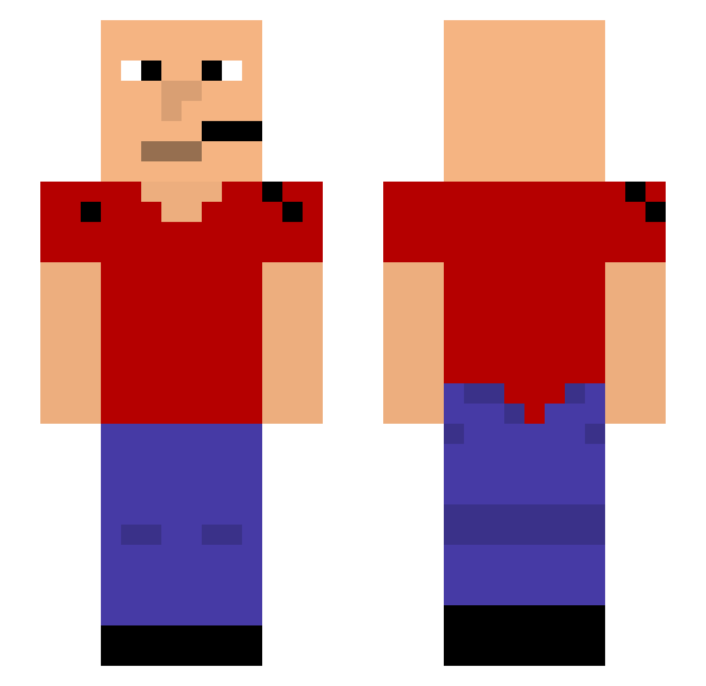 sleepnslide Minecraft skin, front and back view