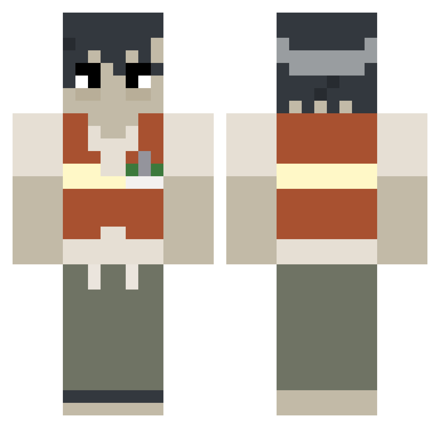 chiifuu Minecraft skin, front and back view