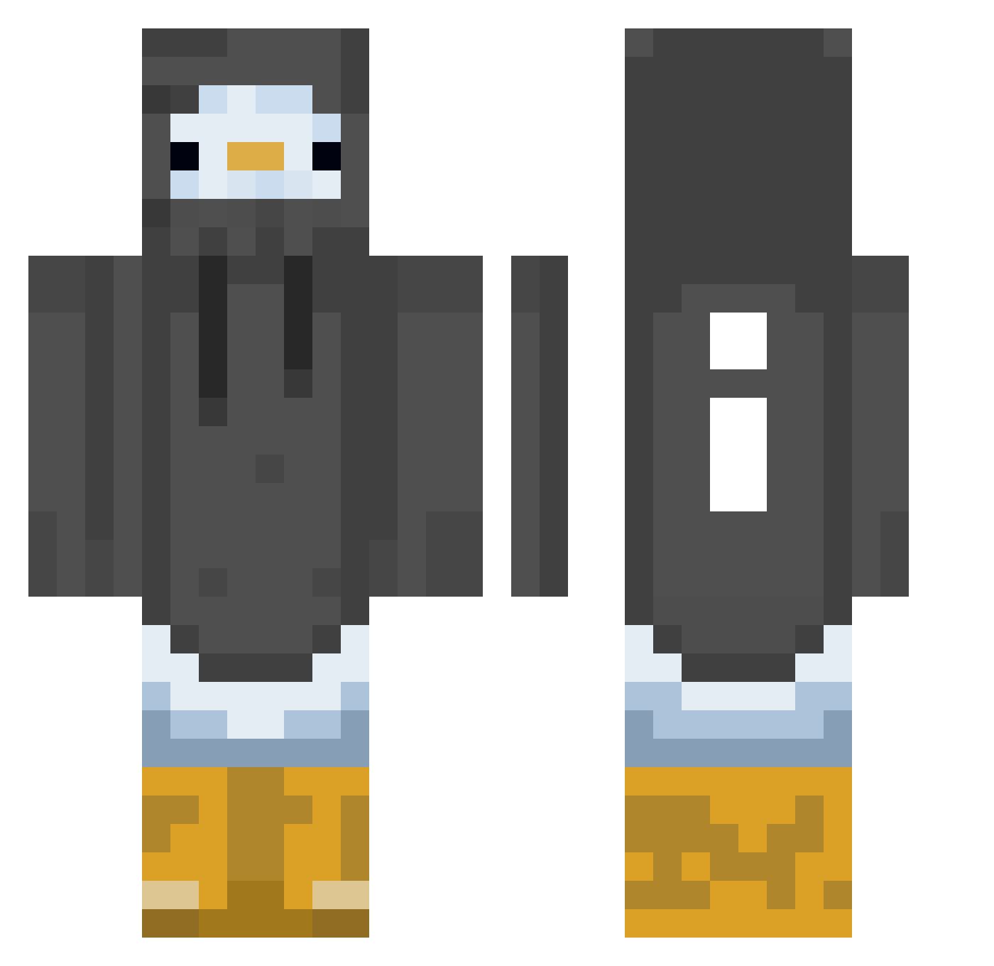 SubaquaticFish Minecraft skin, front and back view