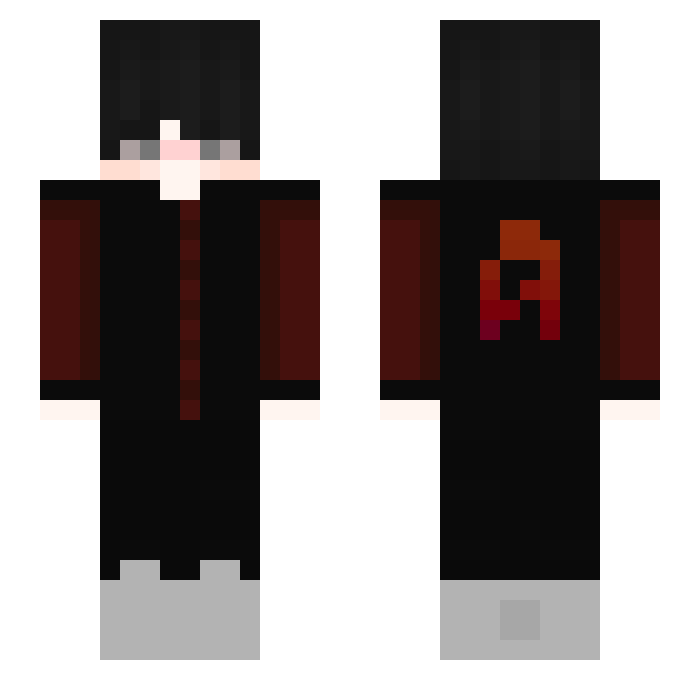 VisibleDuke Minecraft skin, front and back view