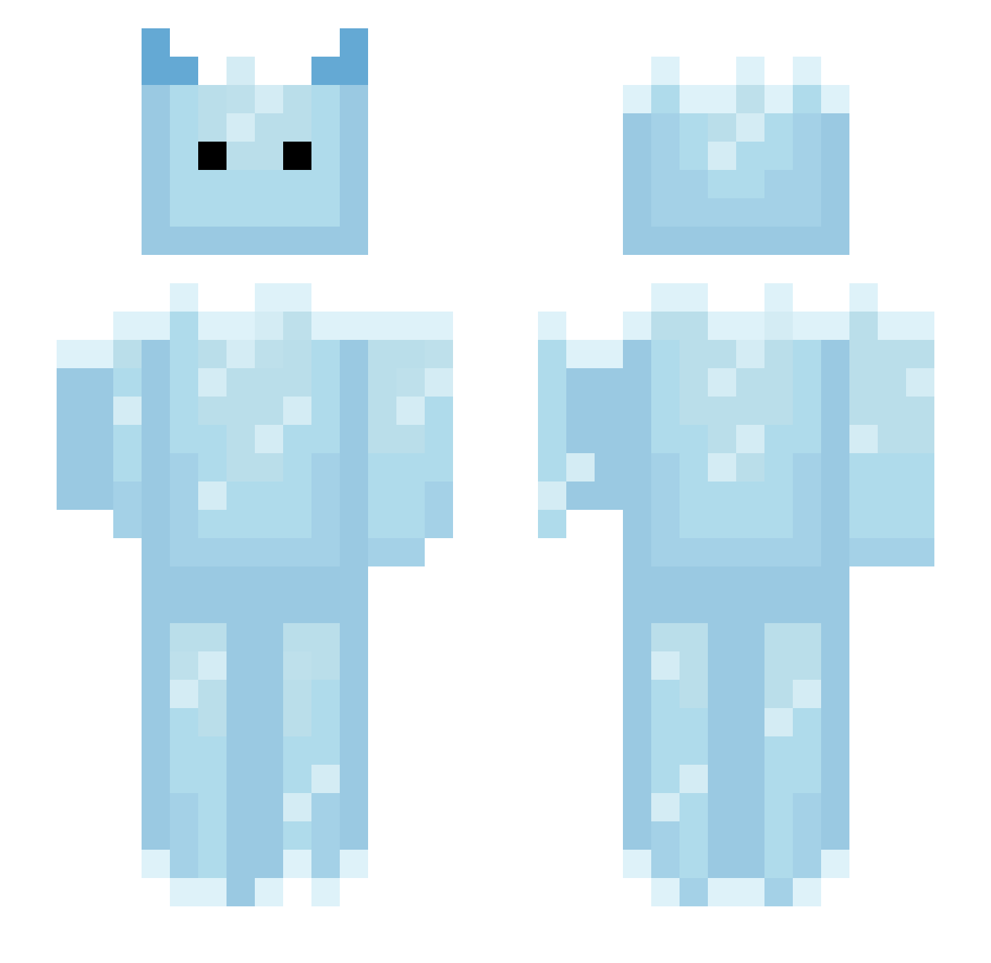 Buzadam0 Minecraft skin, front and back view