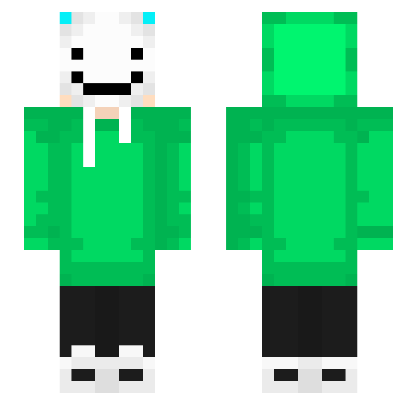xCaliber_ Minecraft skin, front and back view