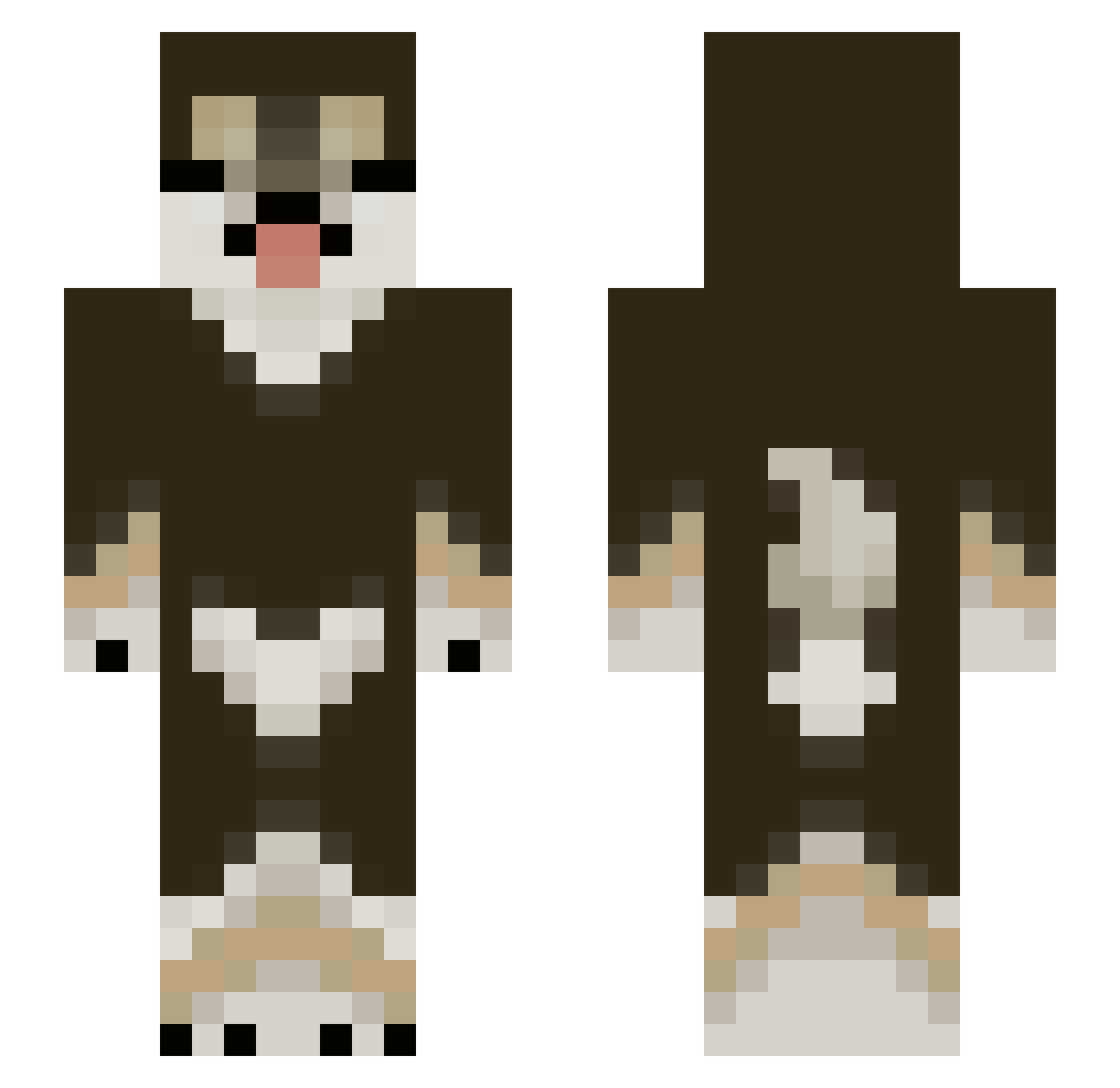lerchill Minecraft skin, front and back view