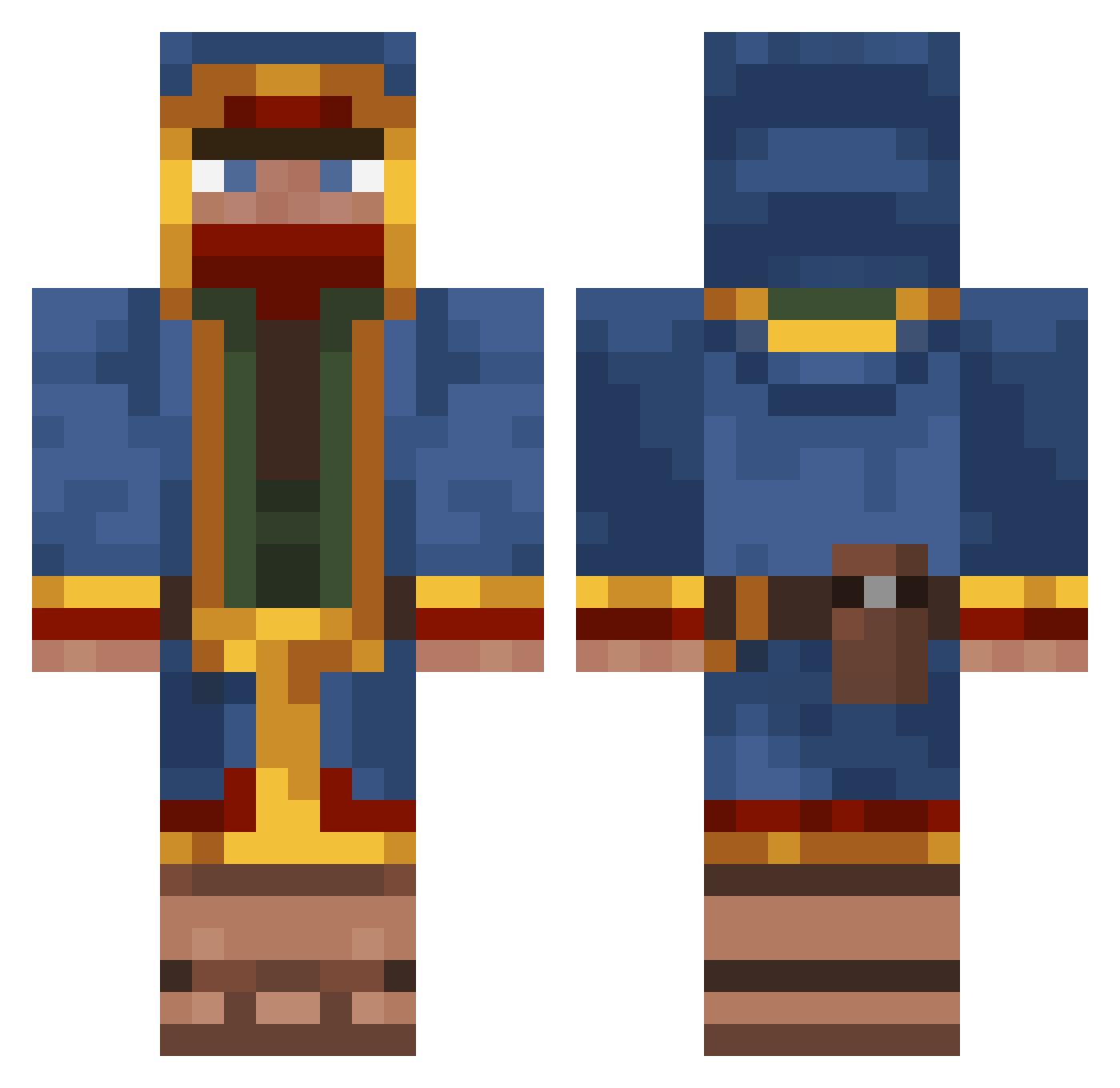 VESSERS Minecraft skin, front and back view