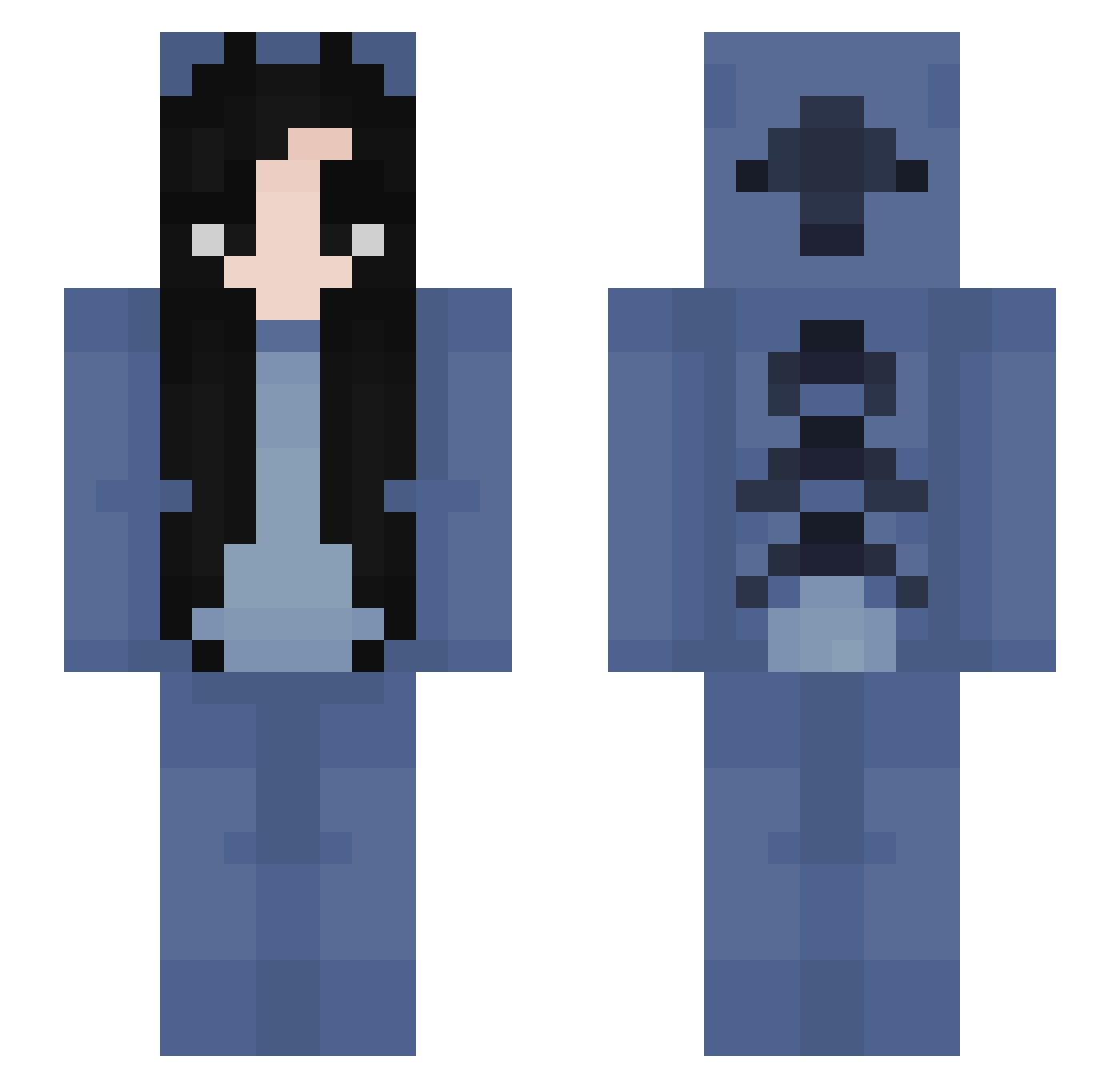 SophywithY Minecraft skin, front and back view