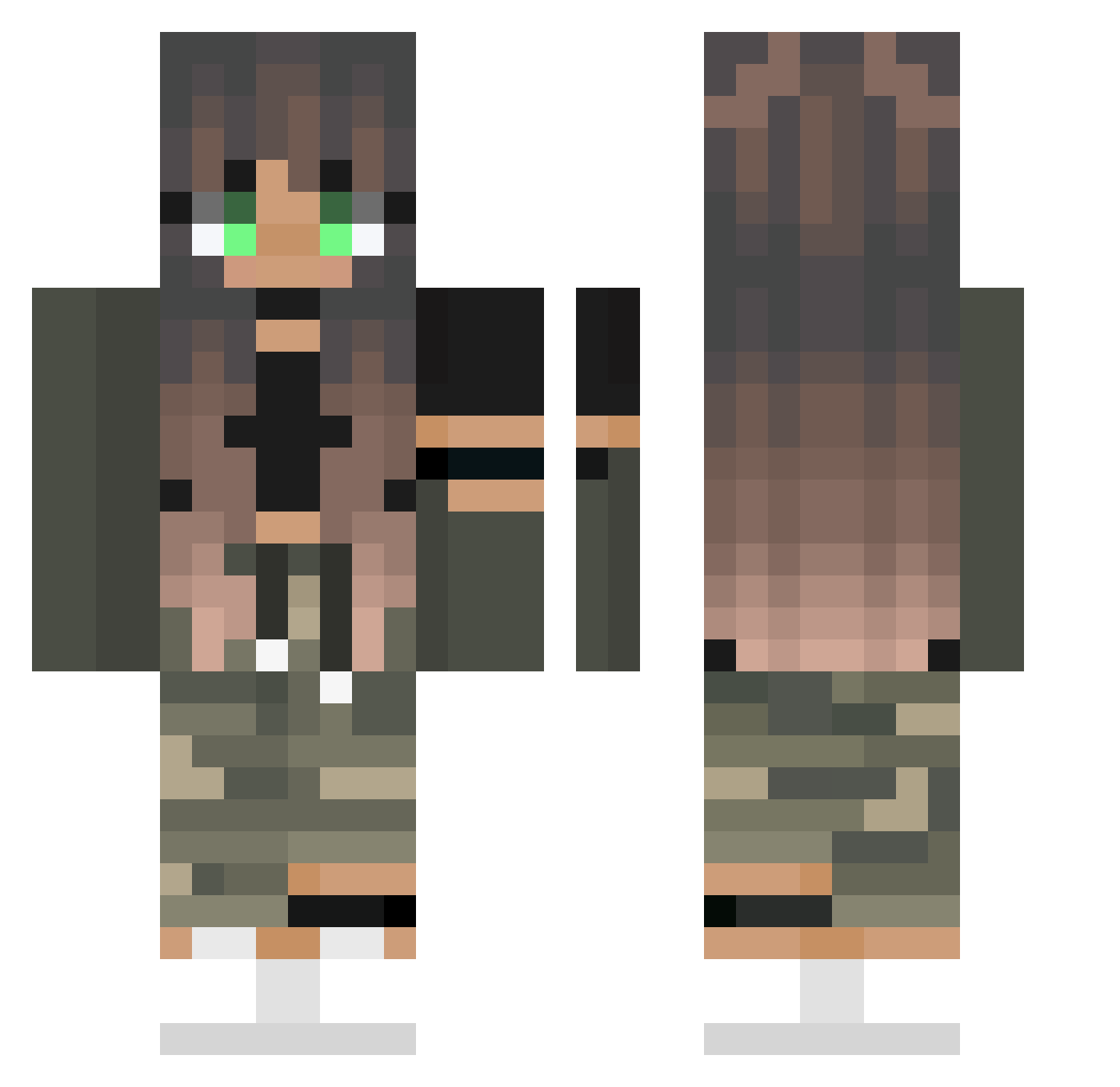 Glenna Minecraft skin, front and back view