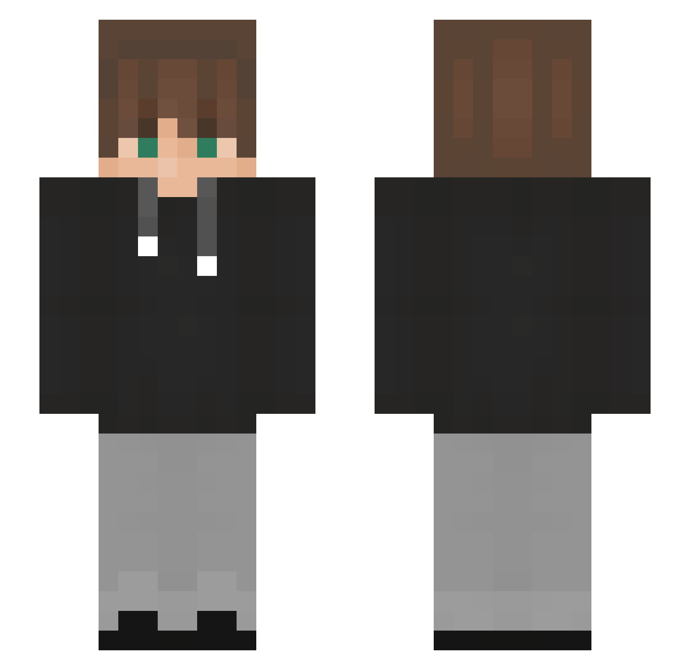 RealMemo Minecraft skin, front and back view