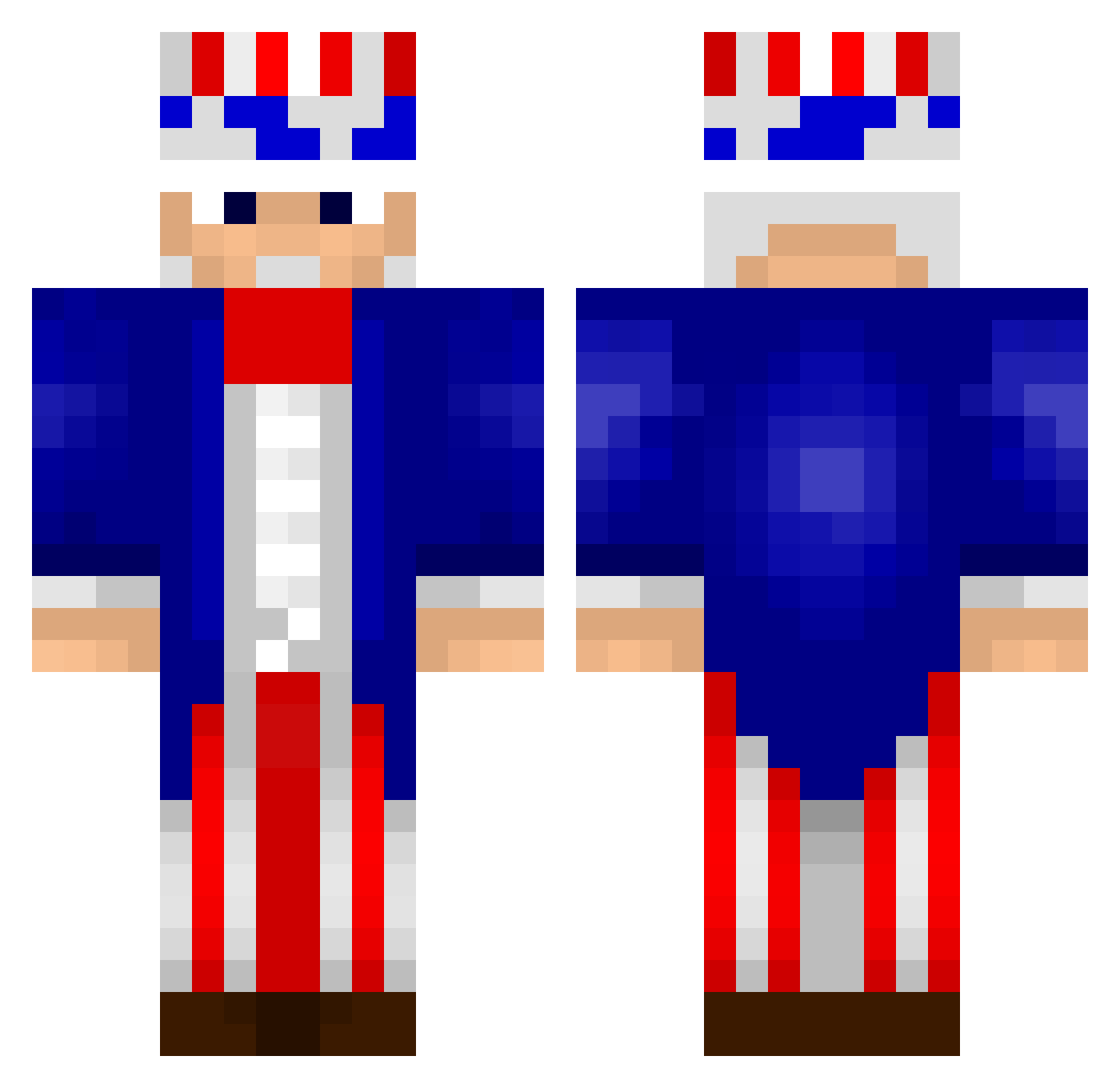 Disapeared Minecraft skin, front and back view