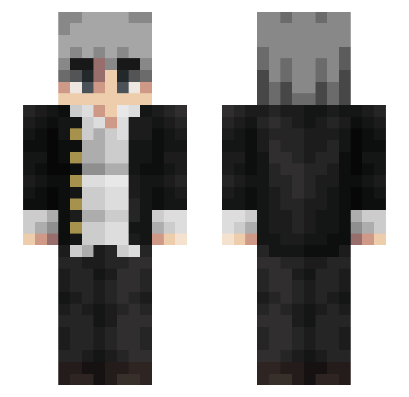 Wanoleke Minecraft skin, front and back view