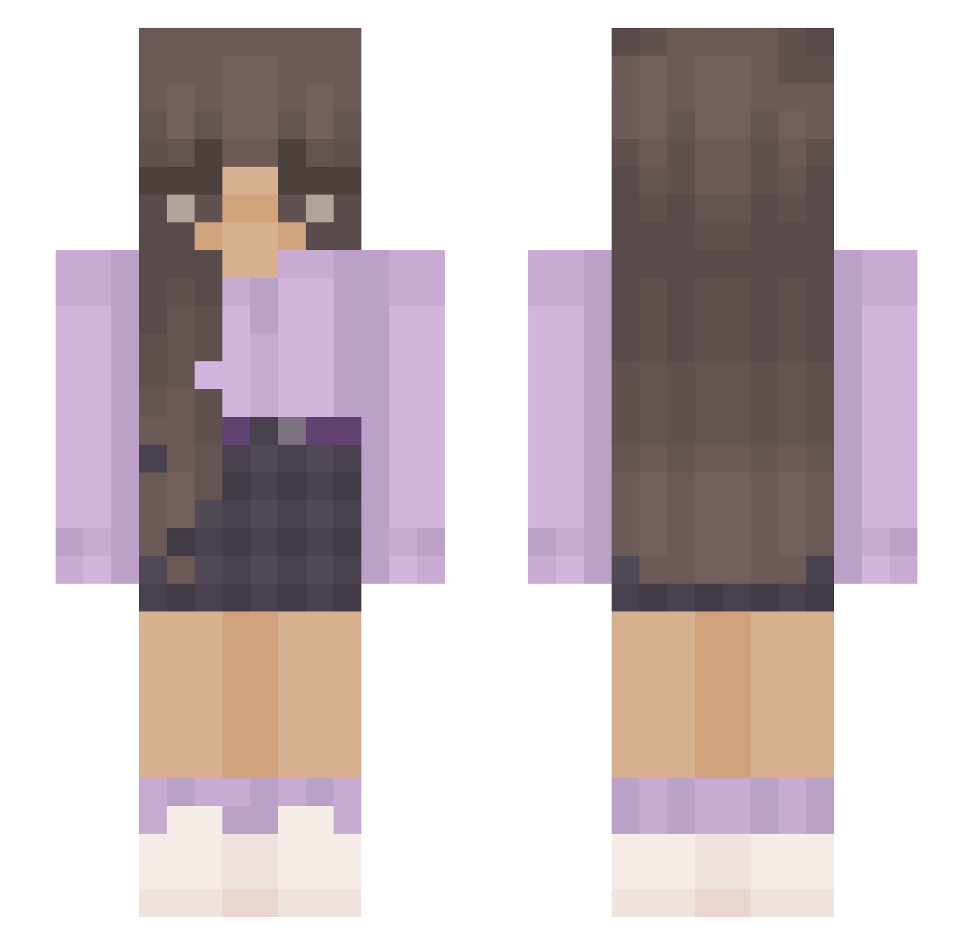 zNene Minecraft skin, front and back view