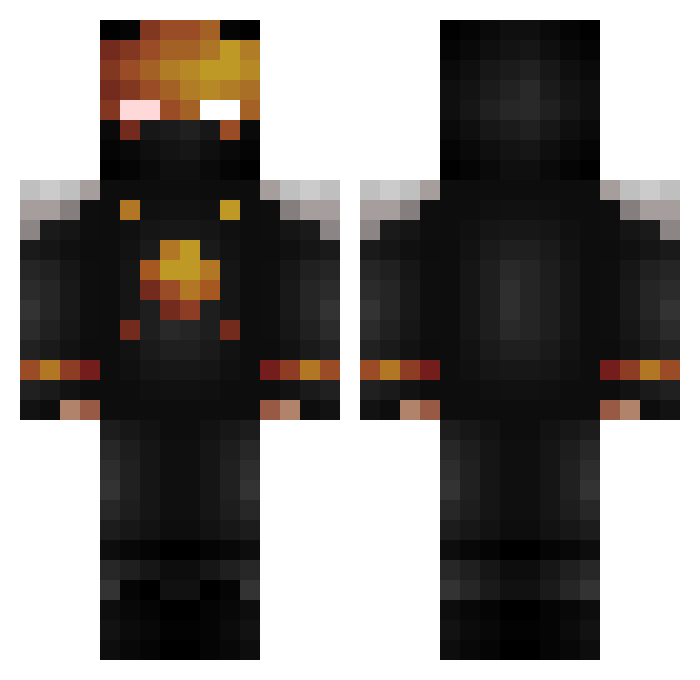 Doritoman69 Minecraft skin, front and back view