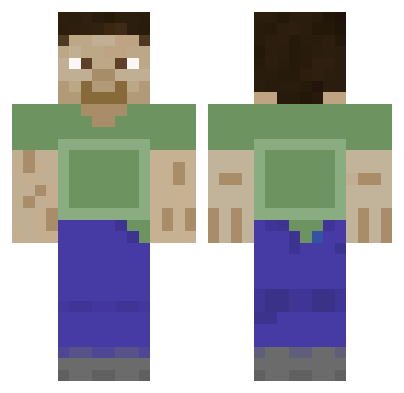 McFly8191 Minecraft skin, front and back view