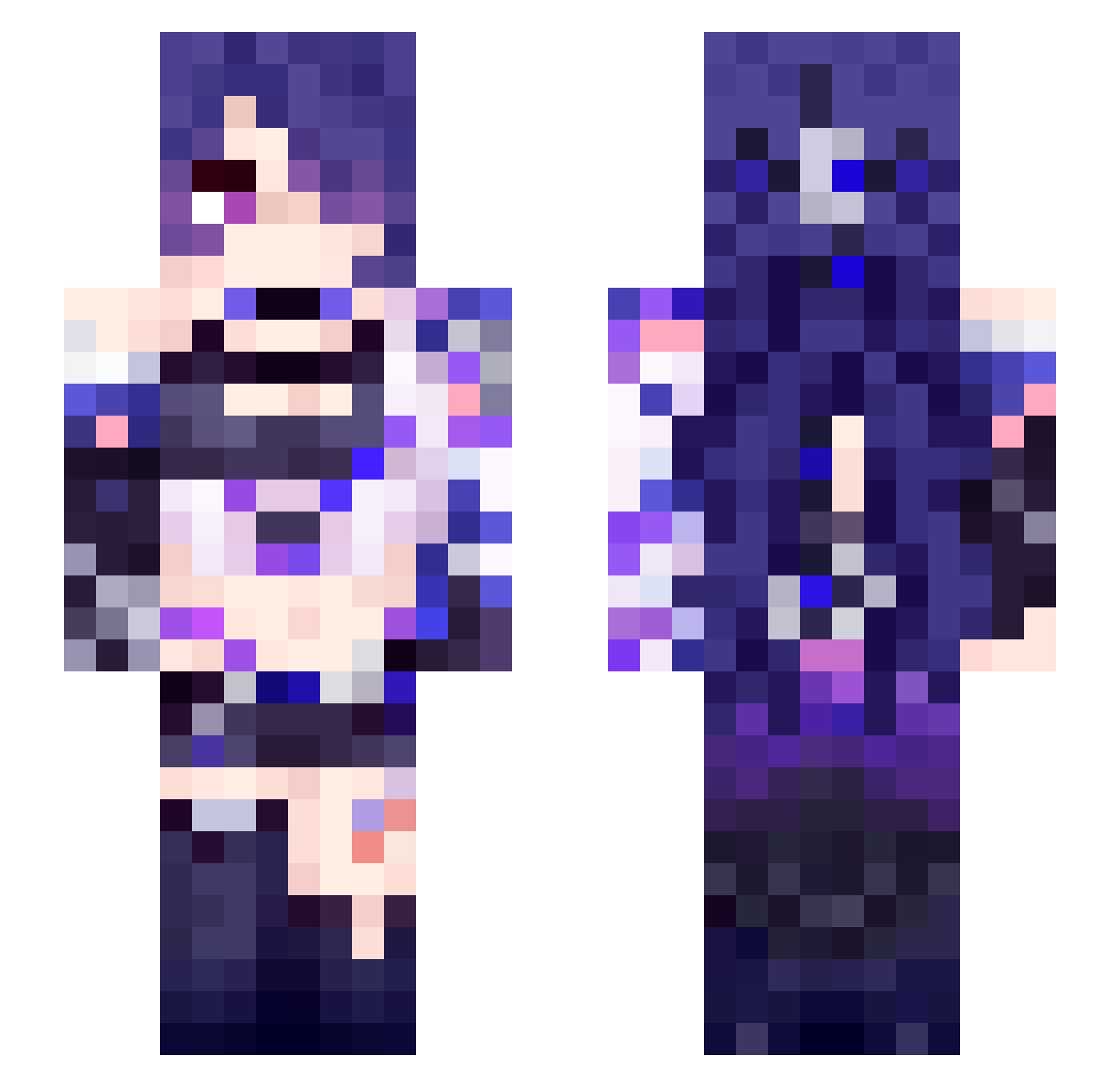 Jamestseng Minecraft skin, front and back view