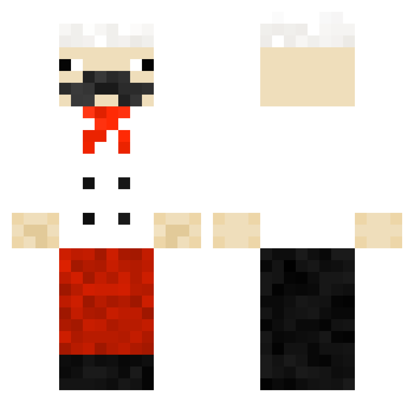 Troofers Minecraft skin, front and back view